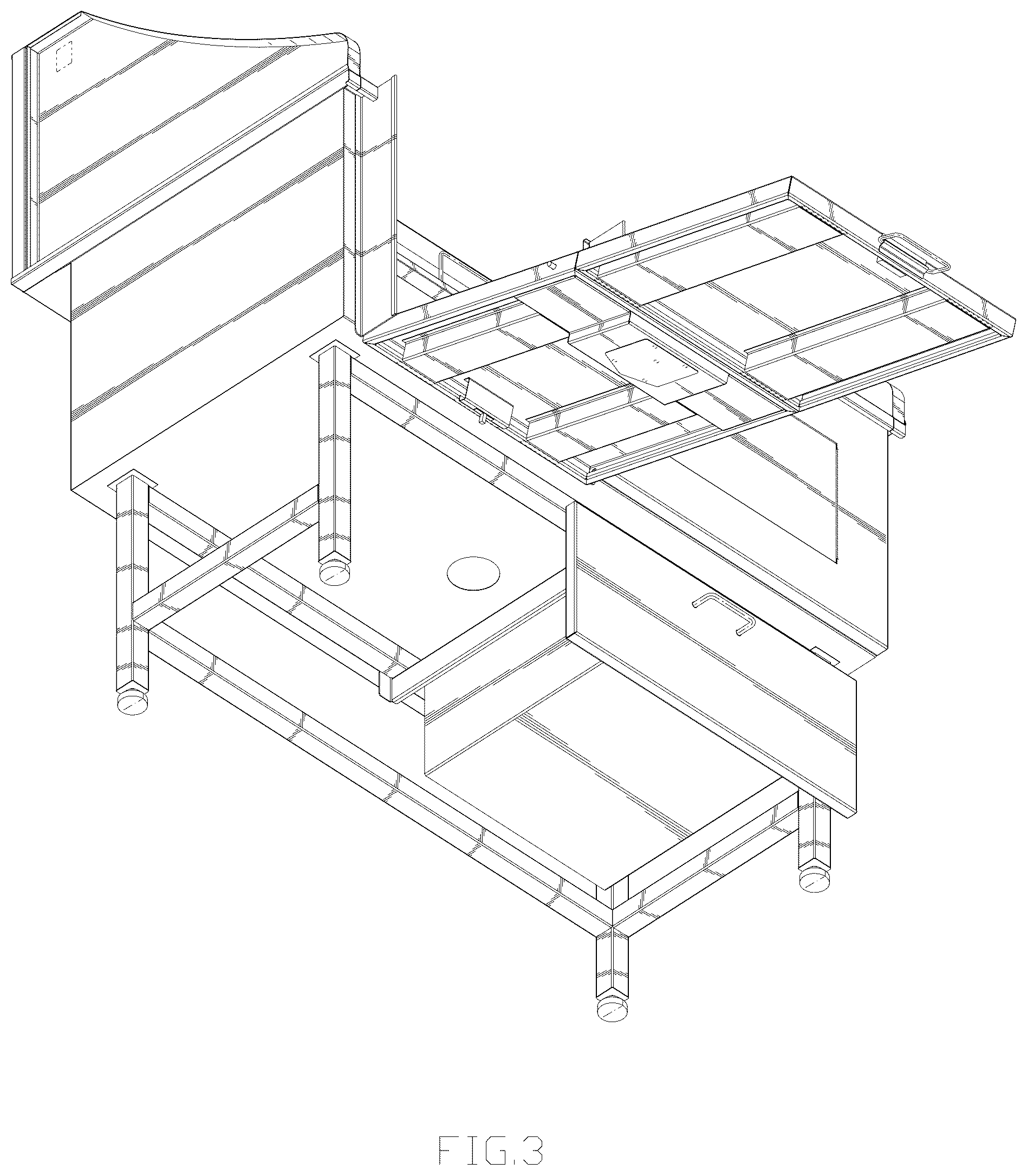 Patent USD1044160 Figure 3 – Dog bathing station