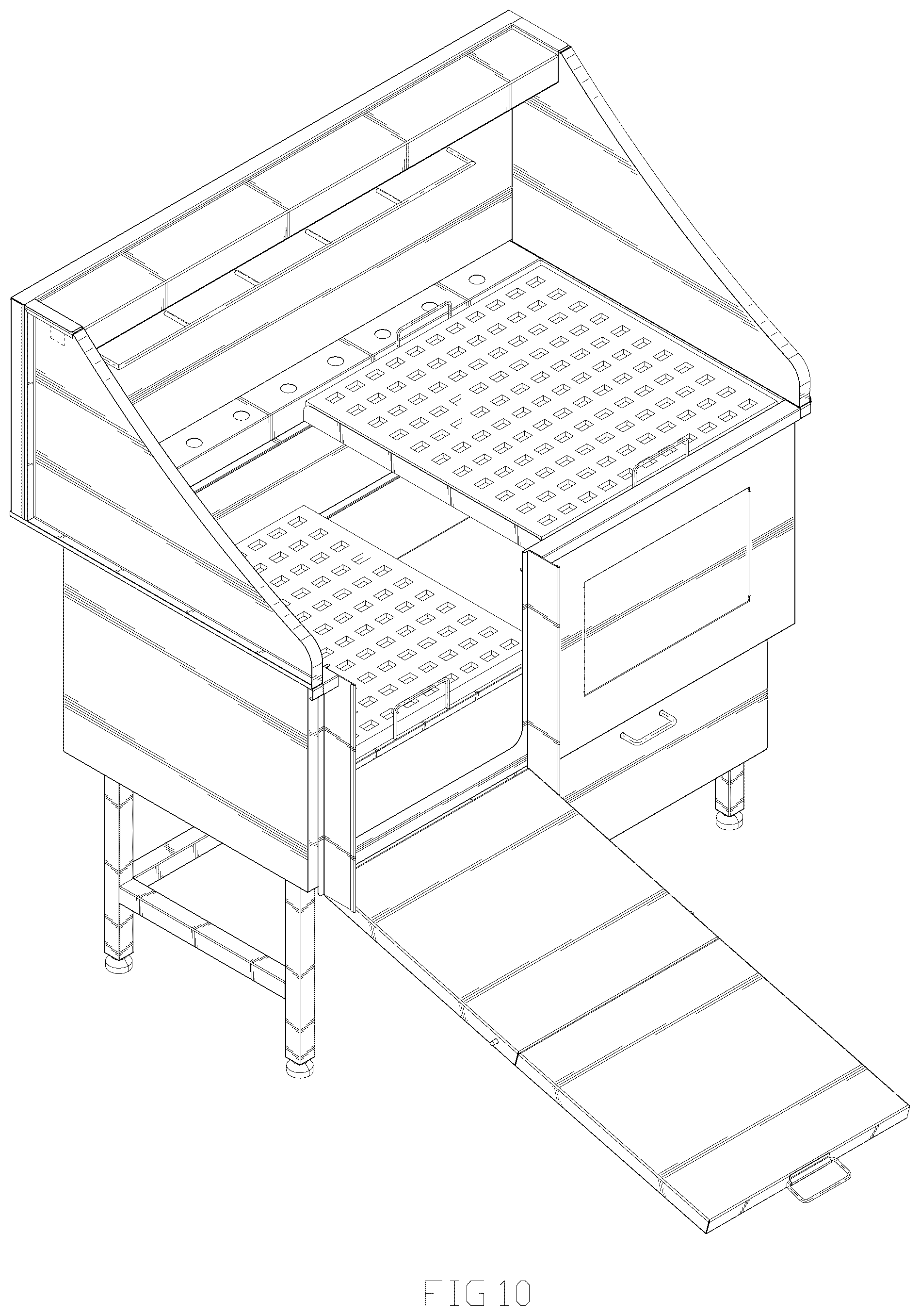 Patent USD1044160 Figure 10 – Dog bathing station