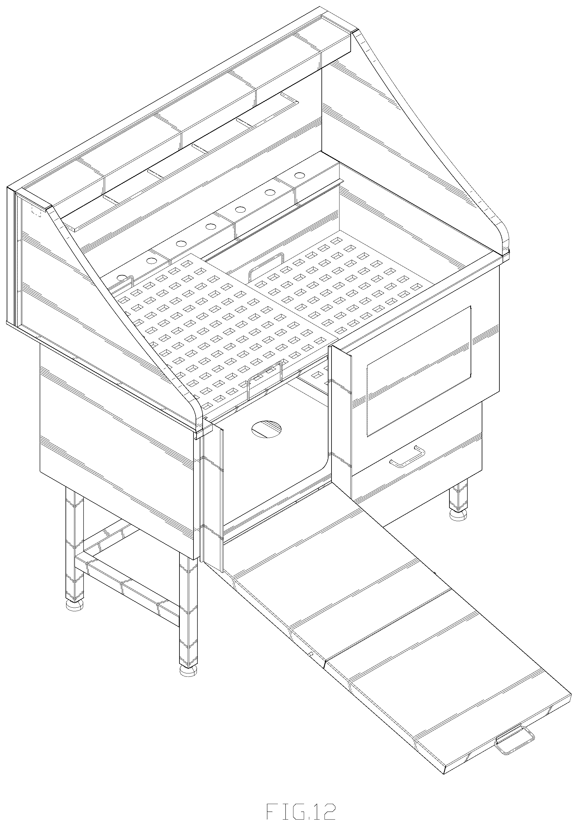 Patent USD1044160 Figure 12 – Dog bathing station