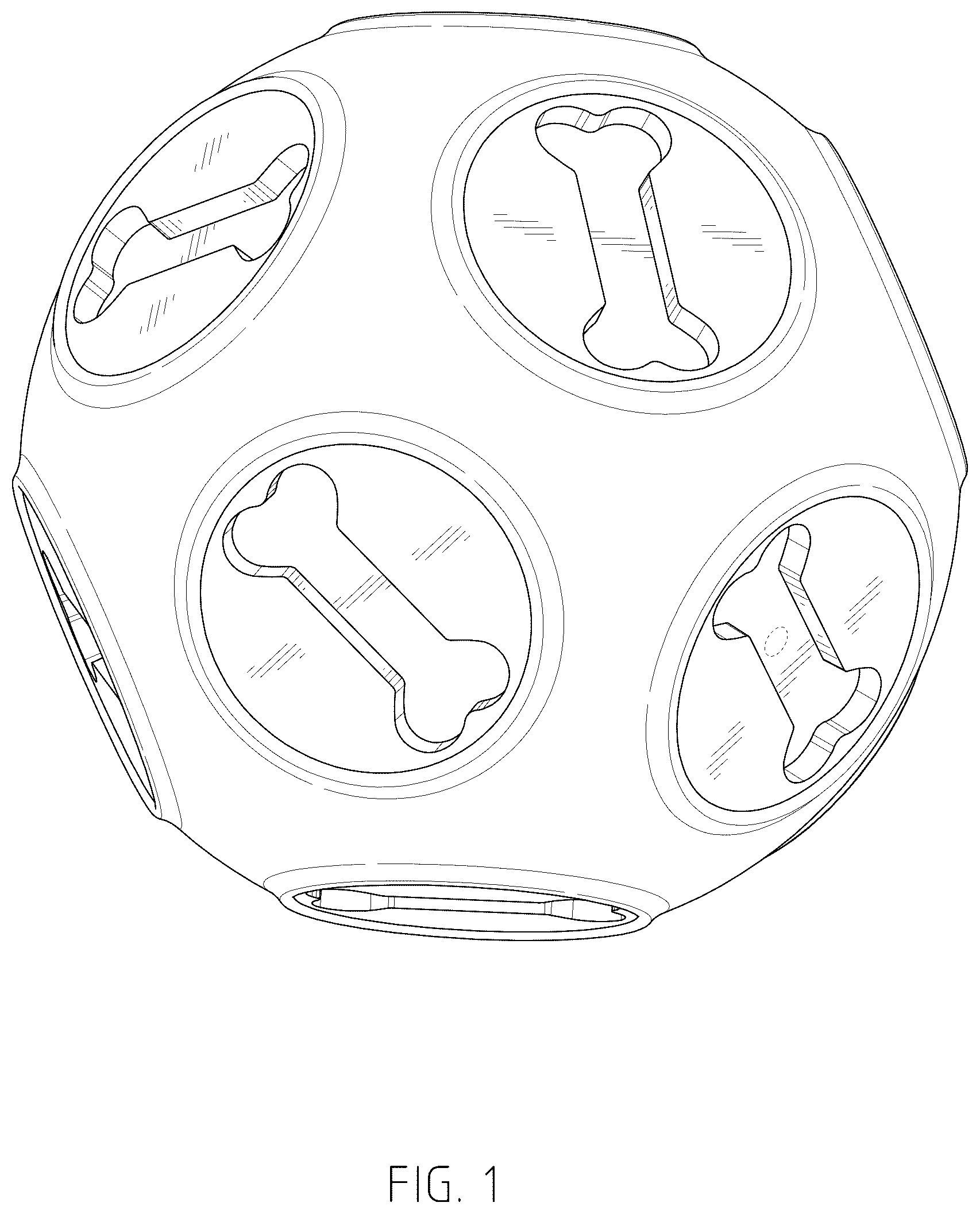 Patent USD1044163 Figure 1 – Ball-shaped pet chew toy