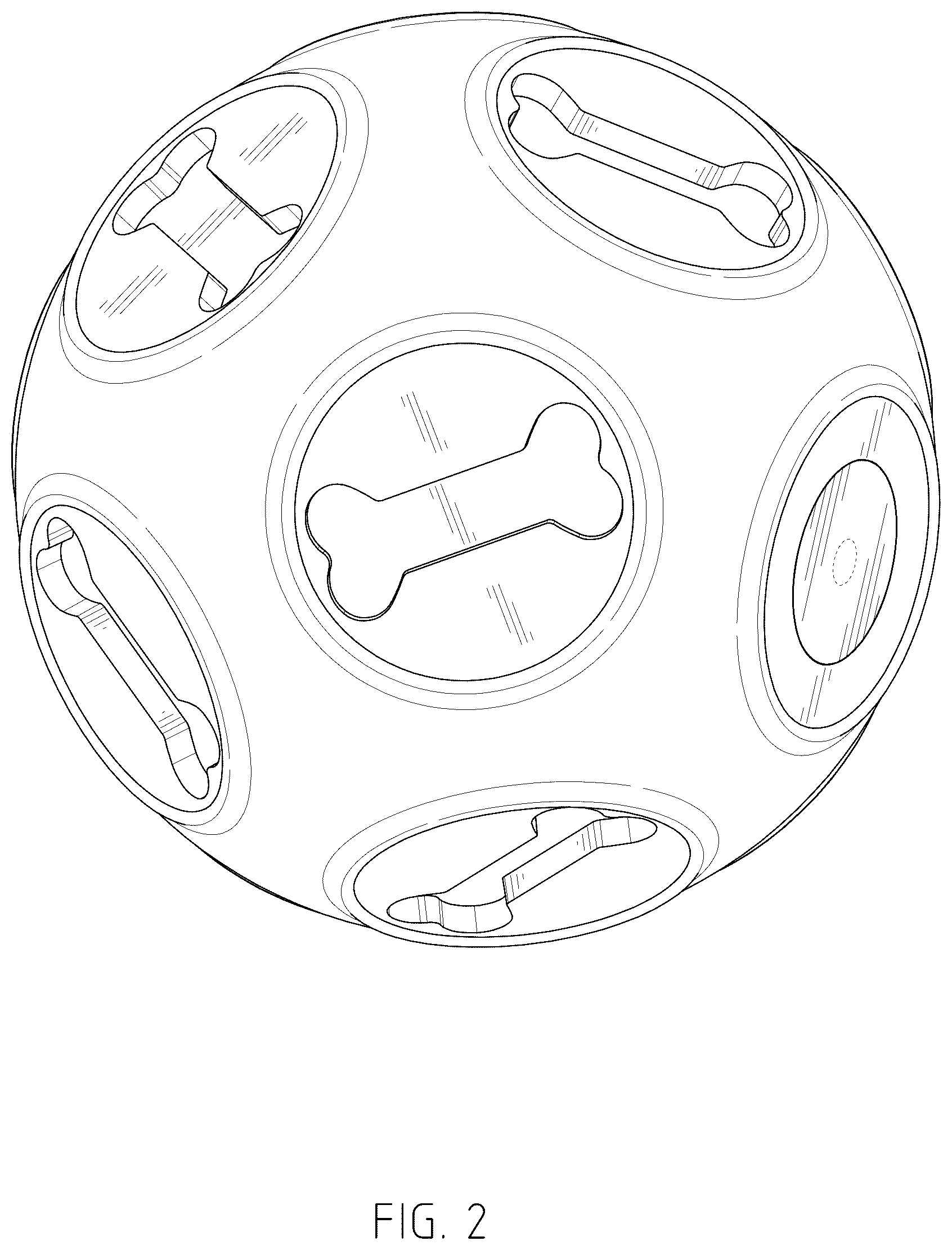 Patent USD1044163 Figure 2 – Ball-shaped pet chew toy