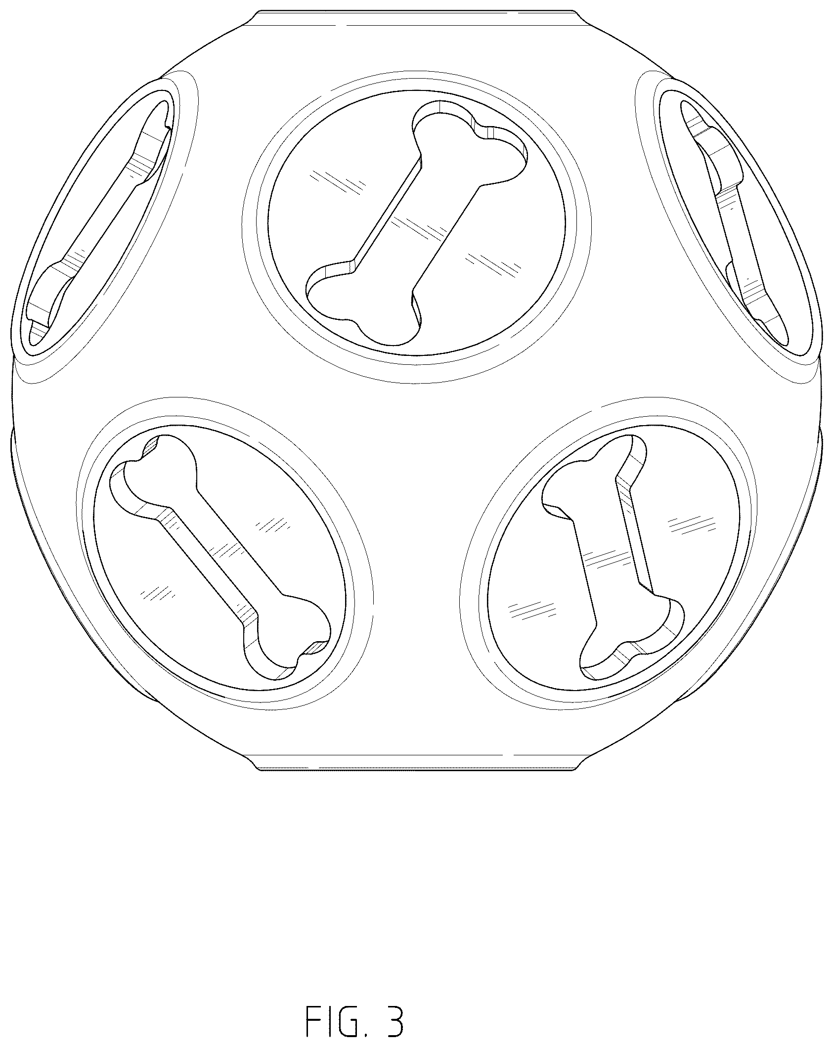 Patent USD1044163 Figure 3 – Ball-shaped pet chew toy