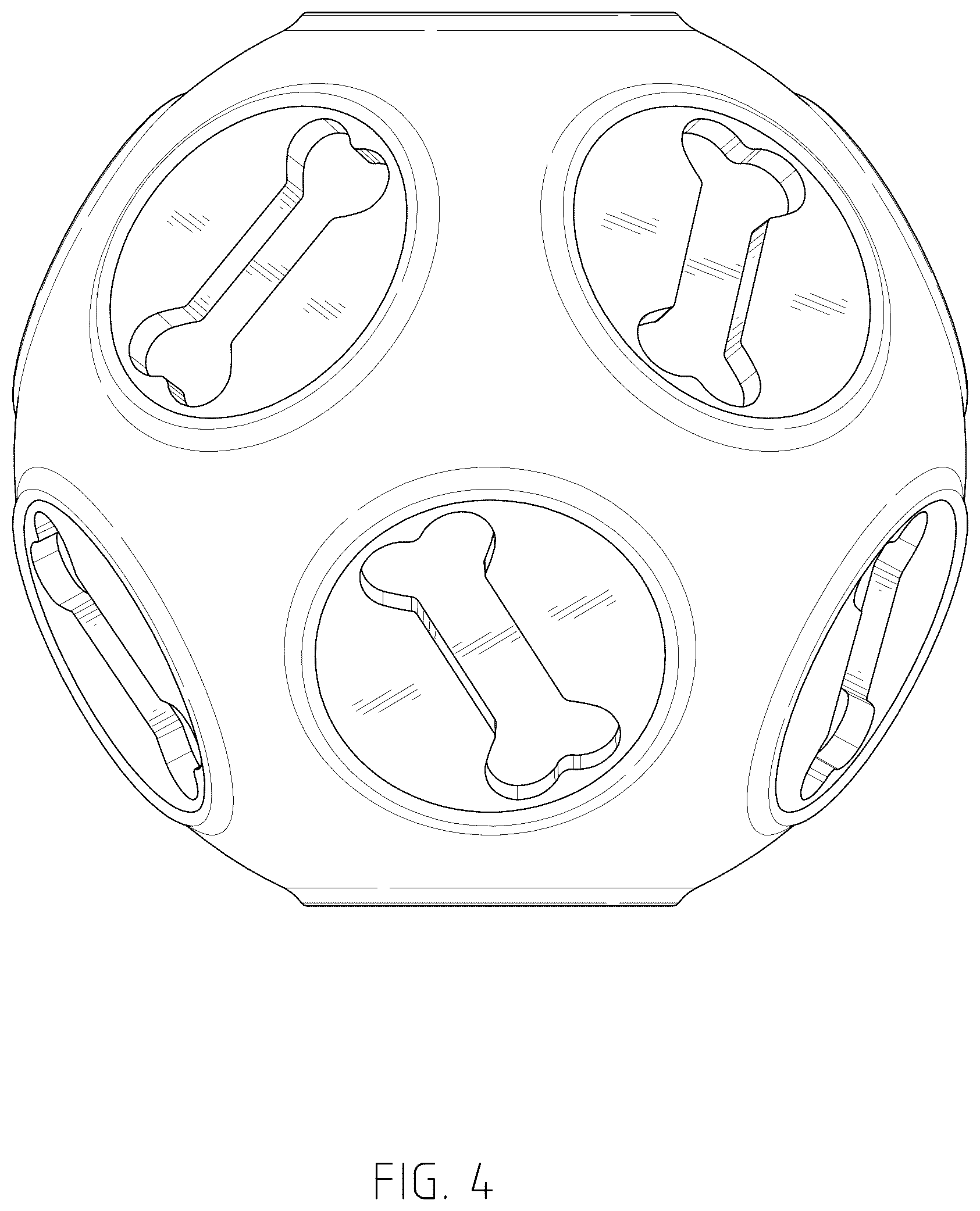 Patent USD1044163 Figure 4 – Ball-shaped pet chew toy