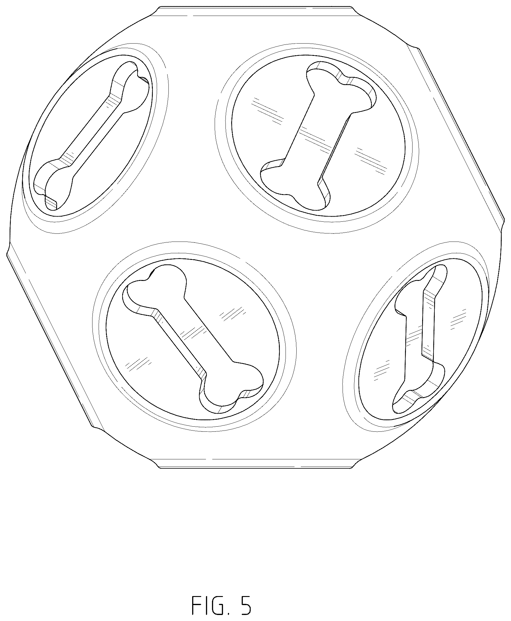 Patent USD1044163 Figure 5 – Ball-shaped pet chew toy