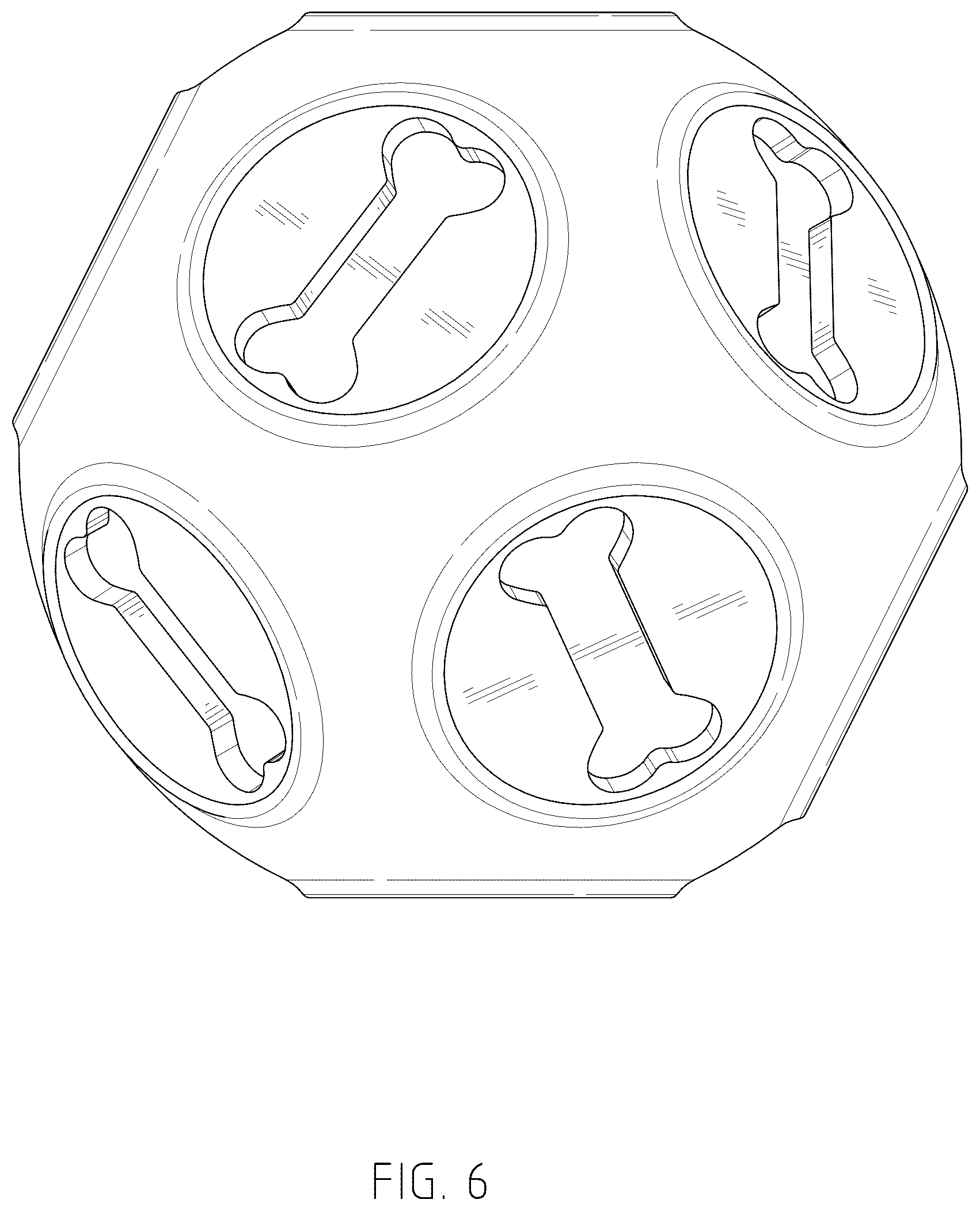 Patent USD1044163 Figure 6 – Ball-shaped pet chew toy