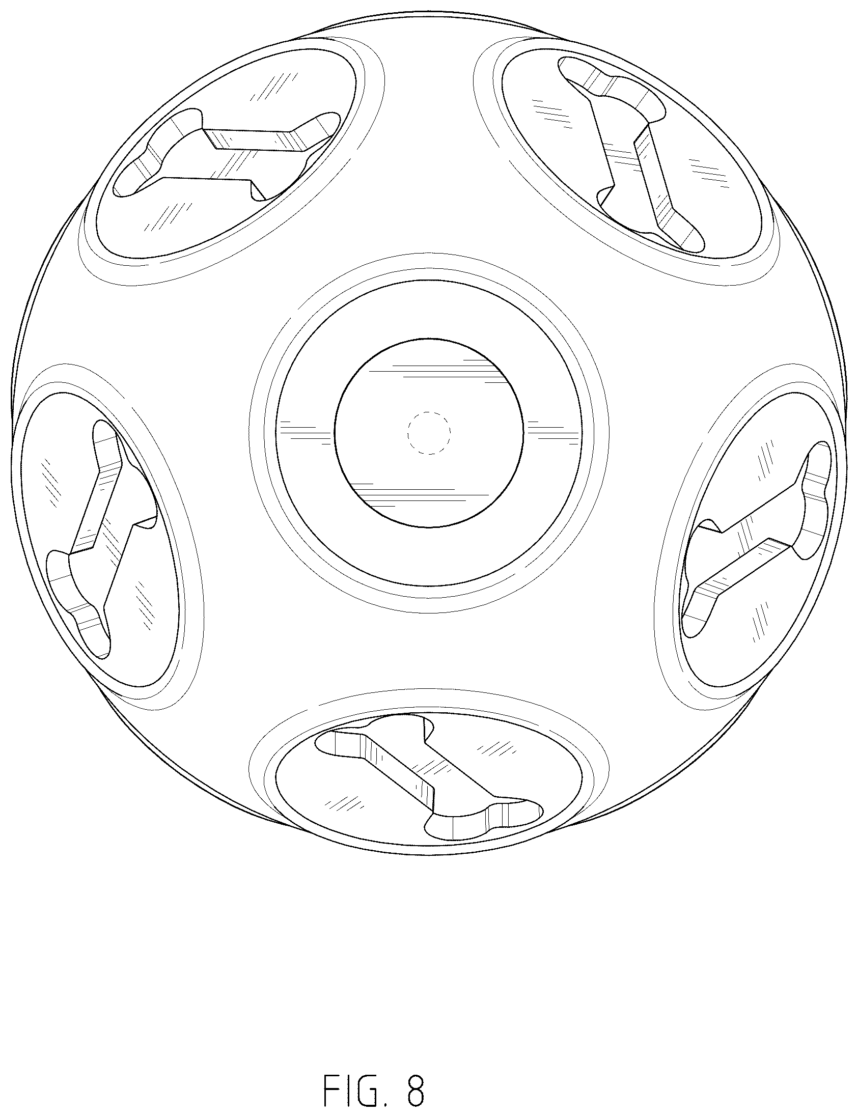 Patent USD1044163 Figure 8 – Ball-shaped pet chew toy