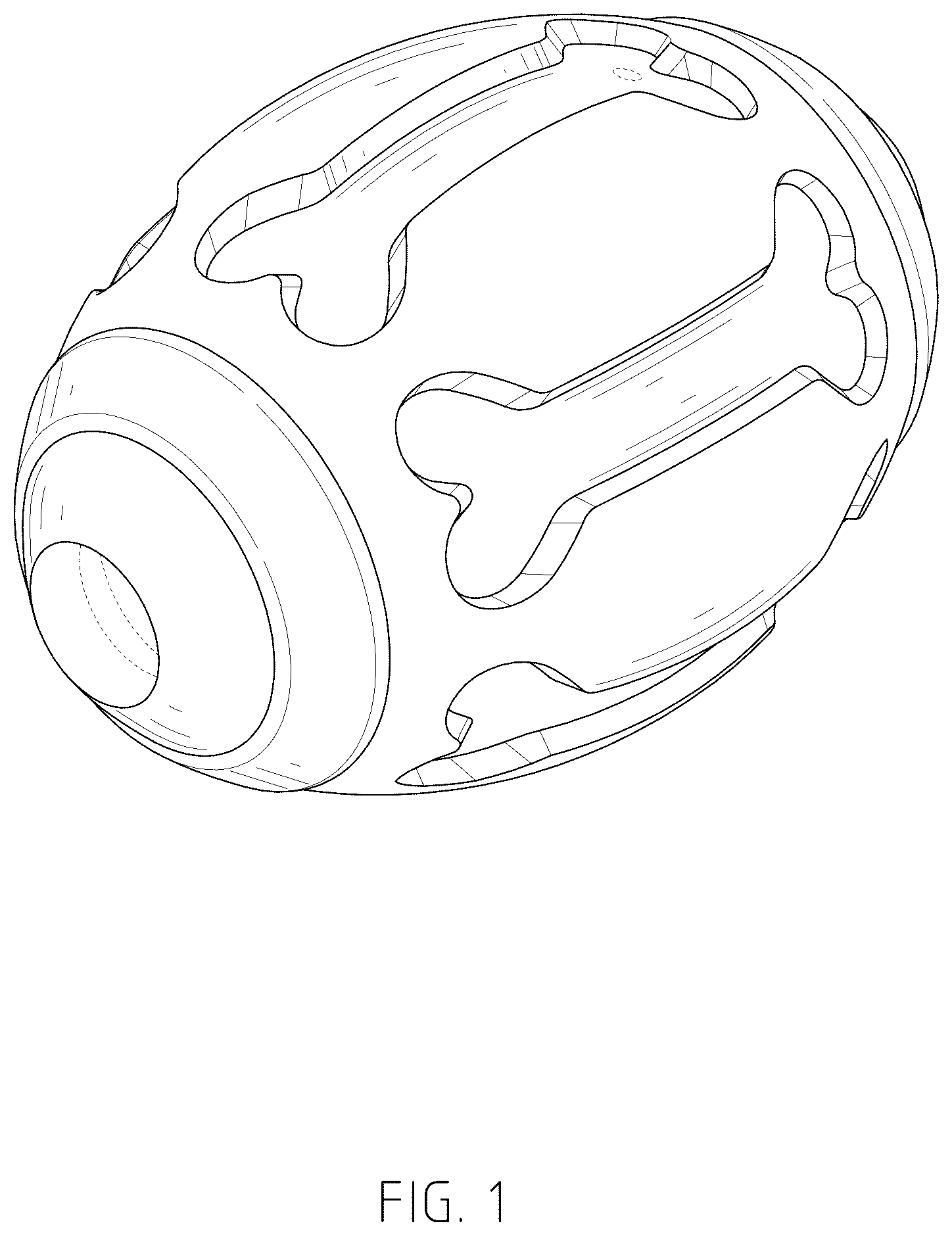 Patent USD1044164 — Rugby-shaped chew toy — Figure 1