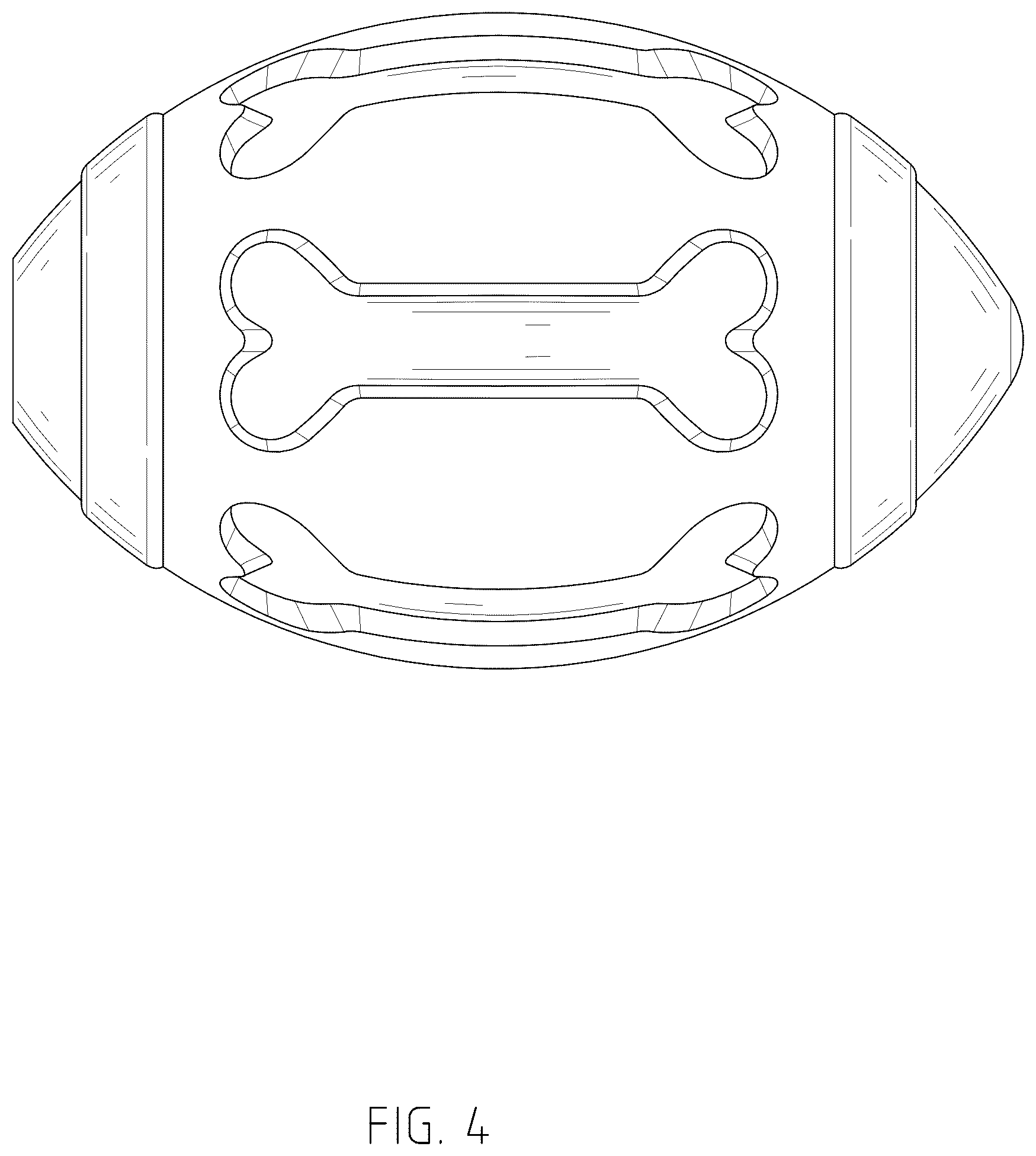 Patent USD1044164 Figure 4 – Rugby-shaped chew toy