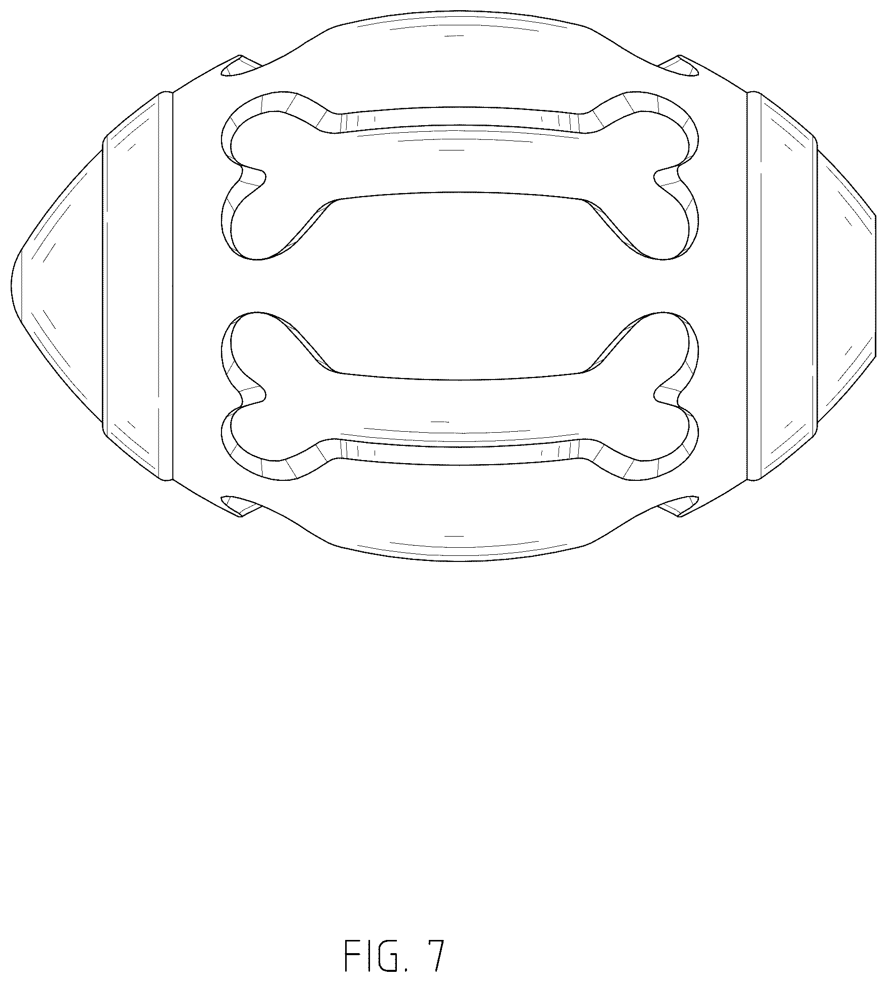 Patent USD1044164 Figure 7 – Rugby-shaped chew toy