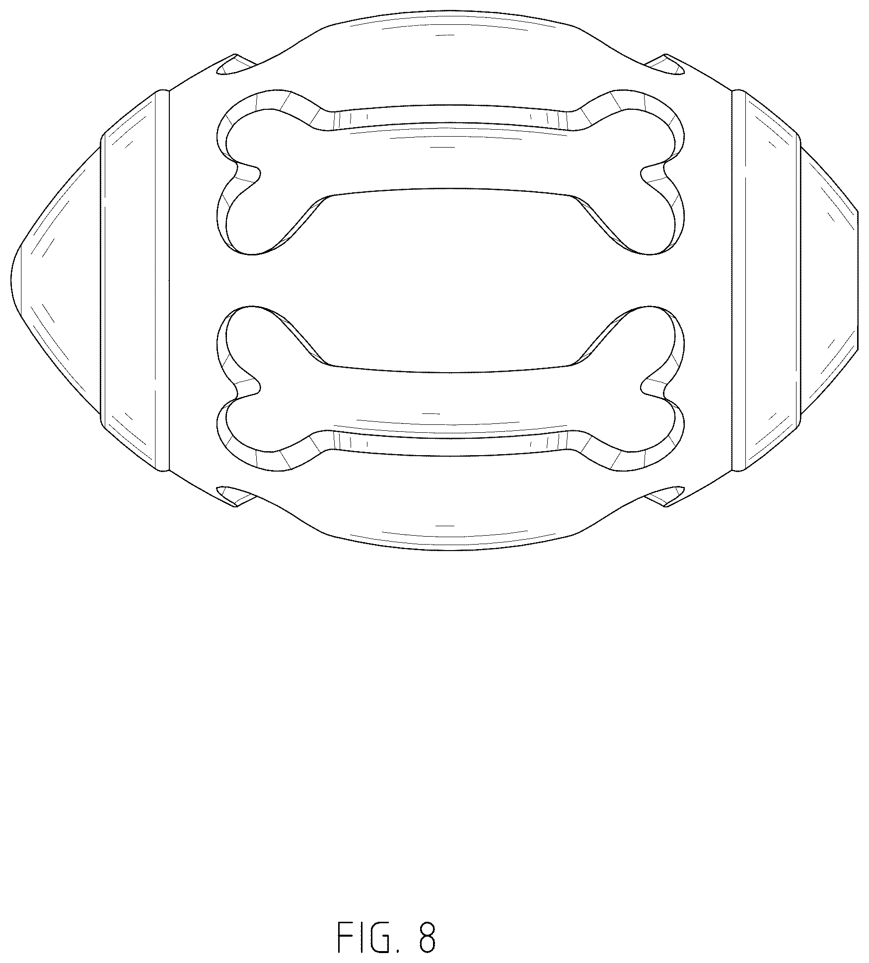 Patent USD1044164 Figure 8 – Rugby-shaped chew toy