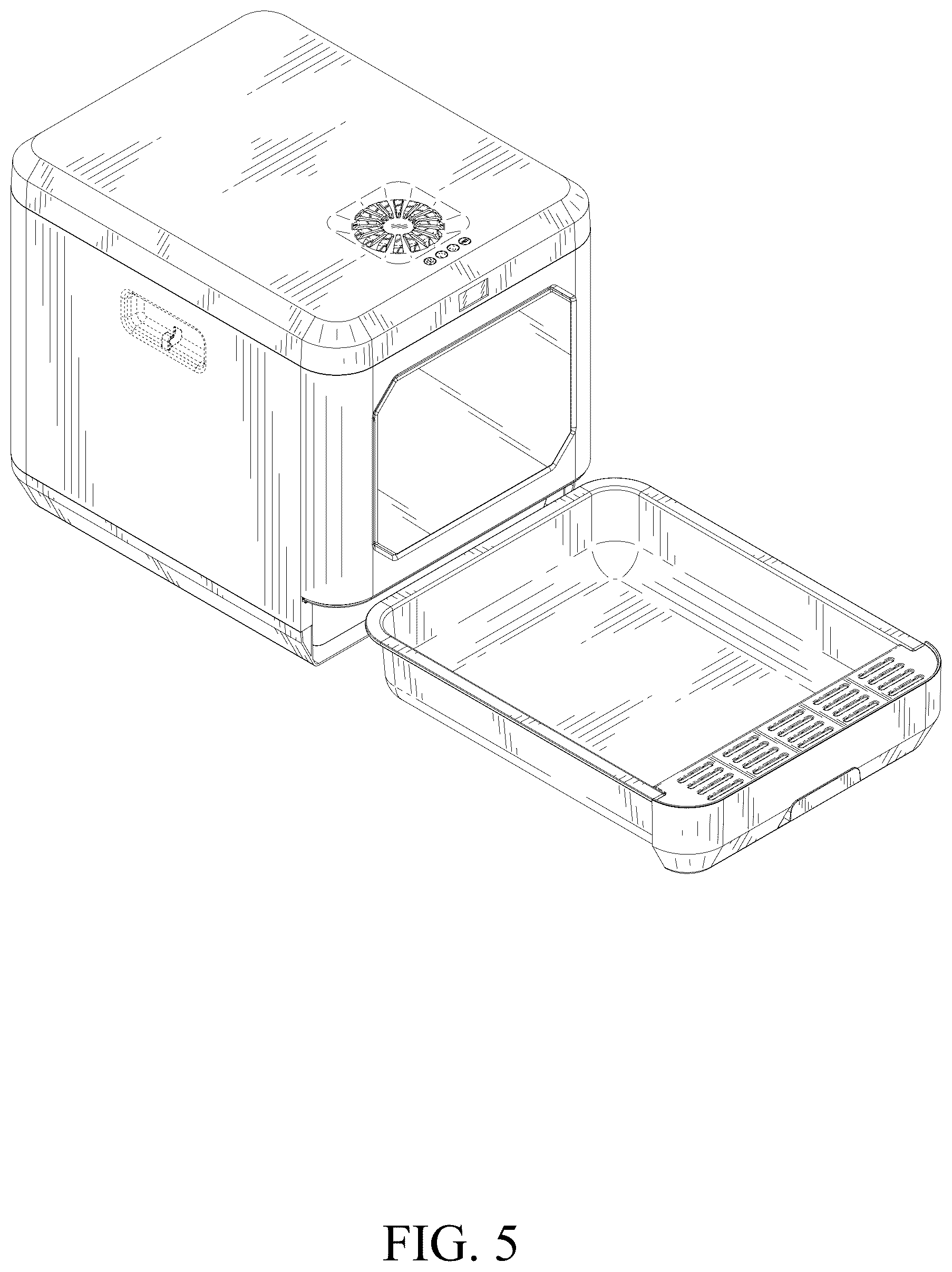 Patent USD1044168 Figure 5 – Cat litter box