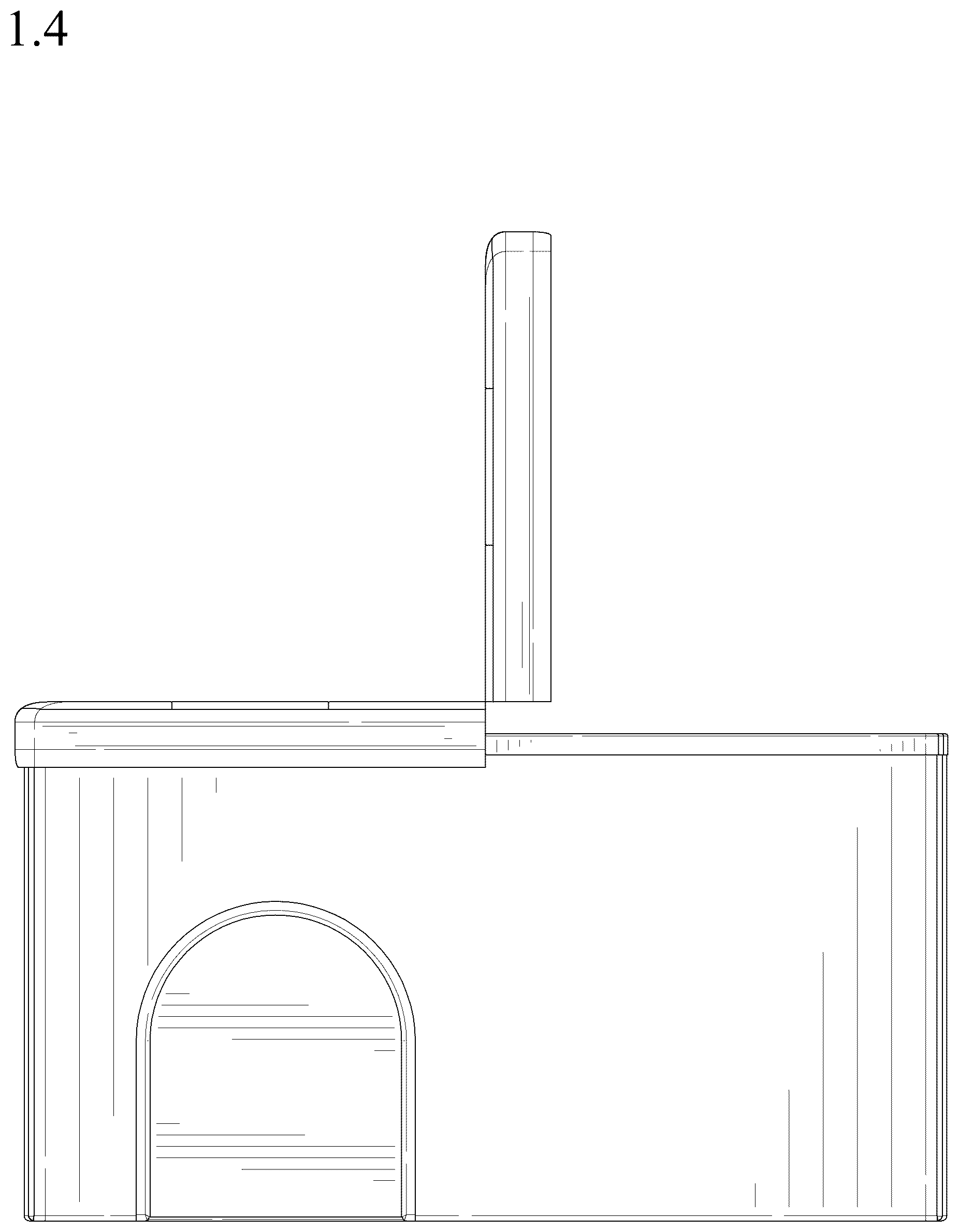 Patent USD1044170 Figure 4 – Cat litter box enclosure ottoman