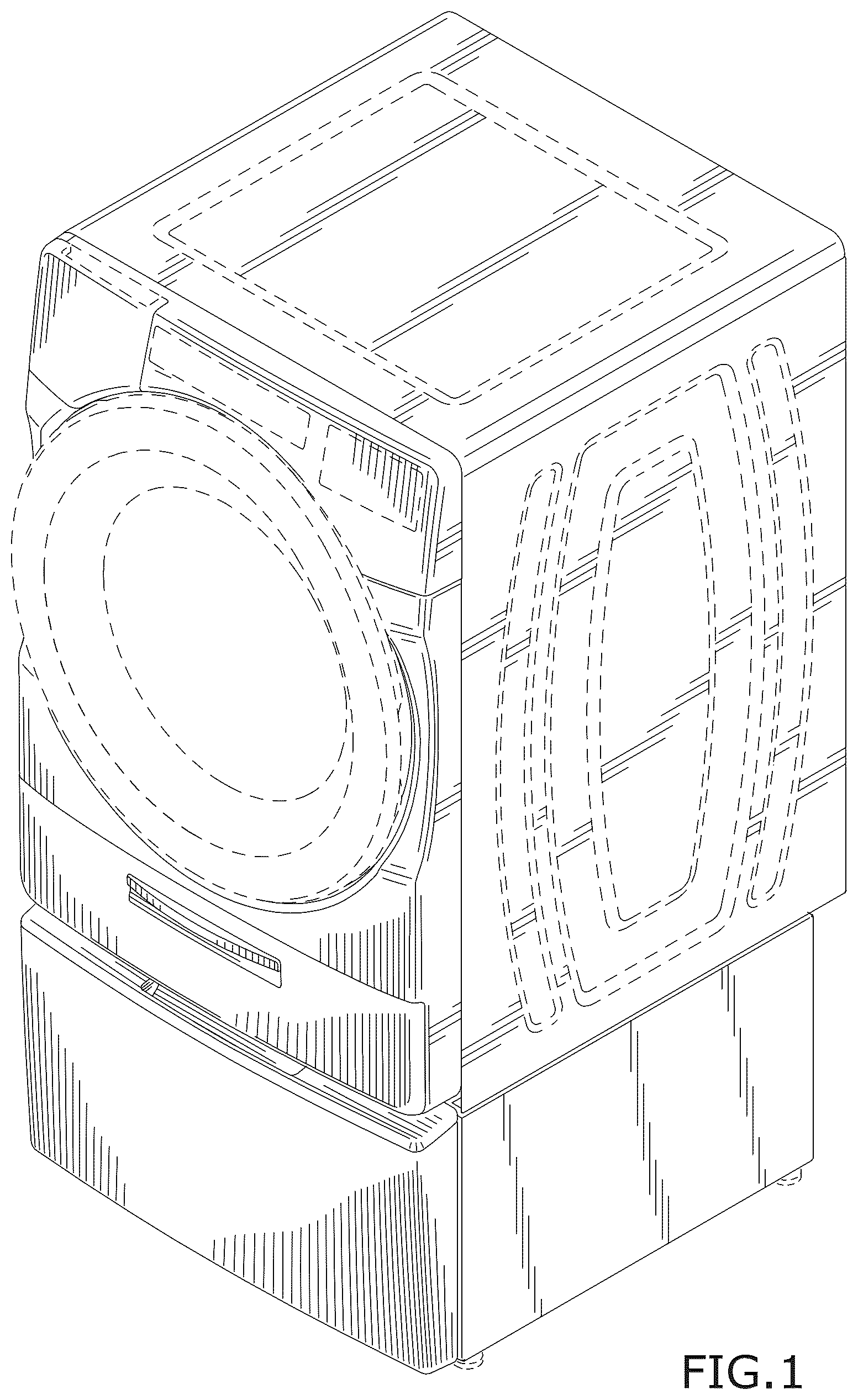 Patent USD1044174 — Combined laundry treating appliance and pedestal — Figure 1