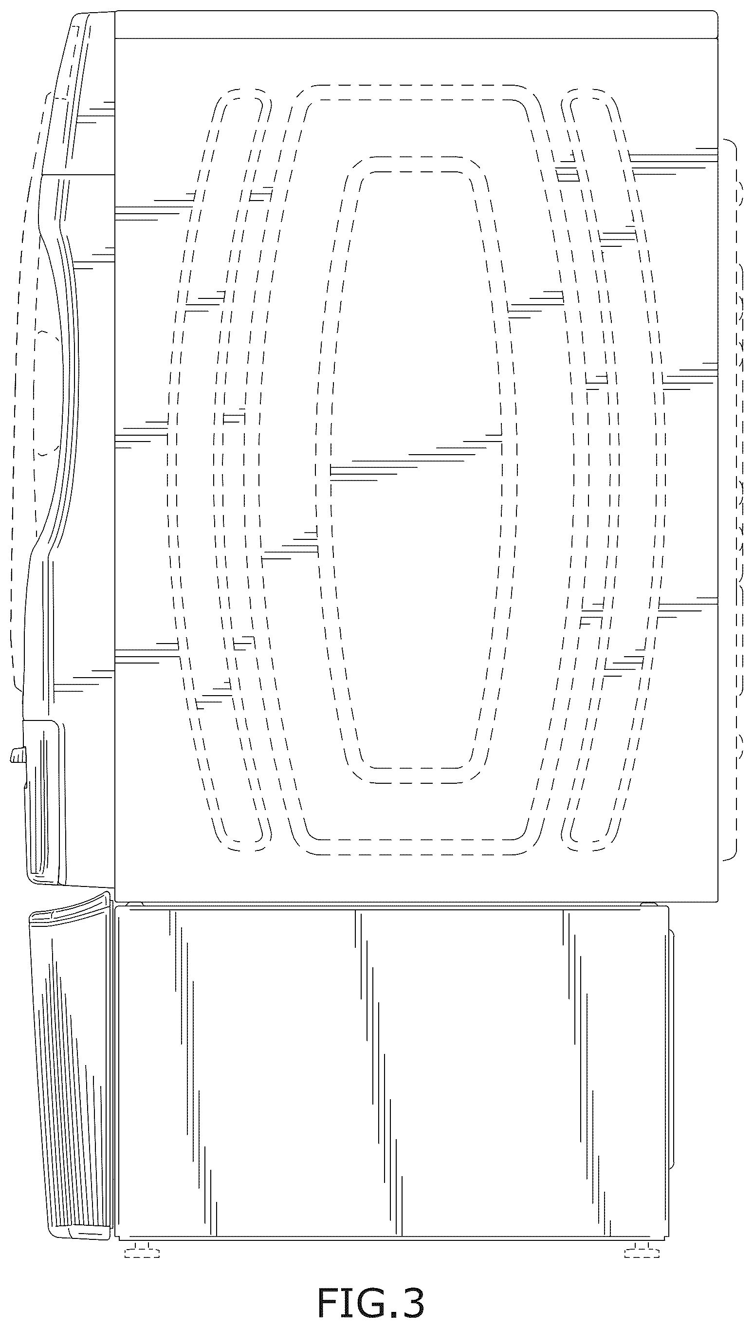 Patent USD1044174 Figure 3 – Combined laundry treating appliance and pedestal