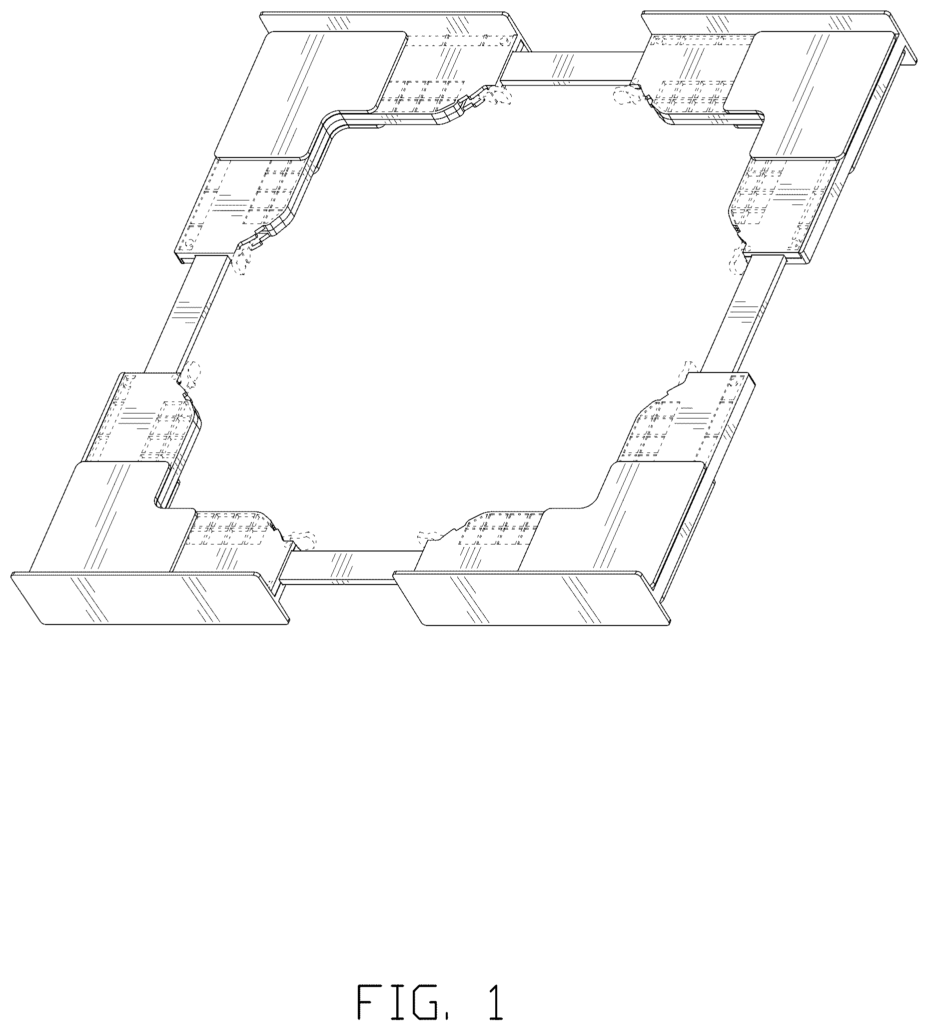 Patent USD1044181 Figure 1 – Stacking kit for washing machine and dryer