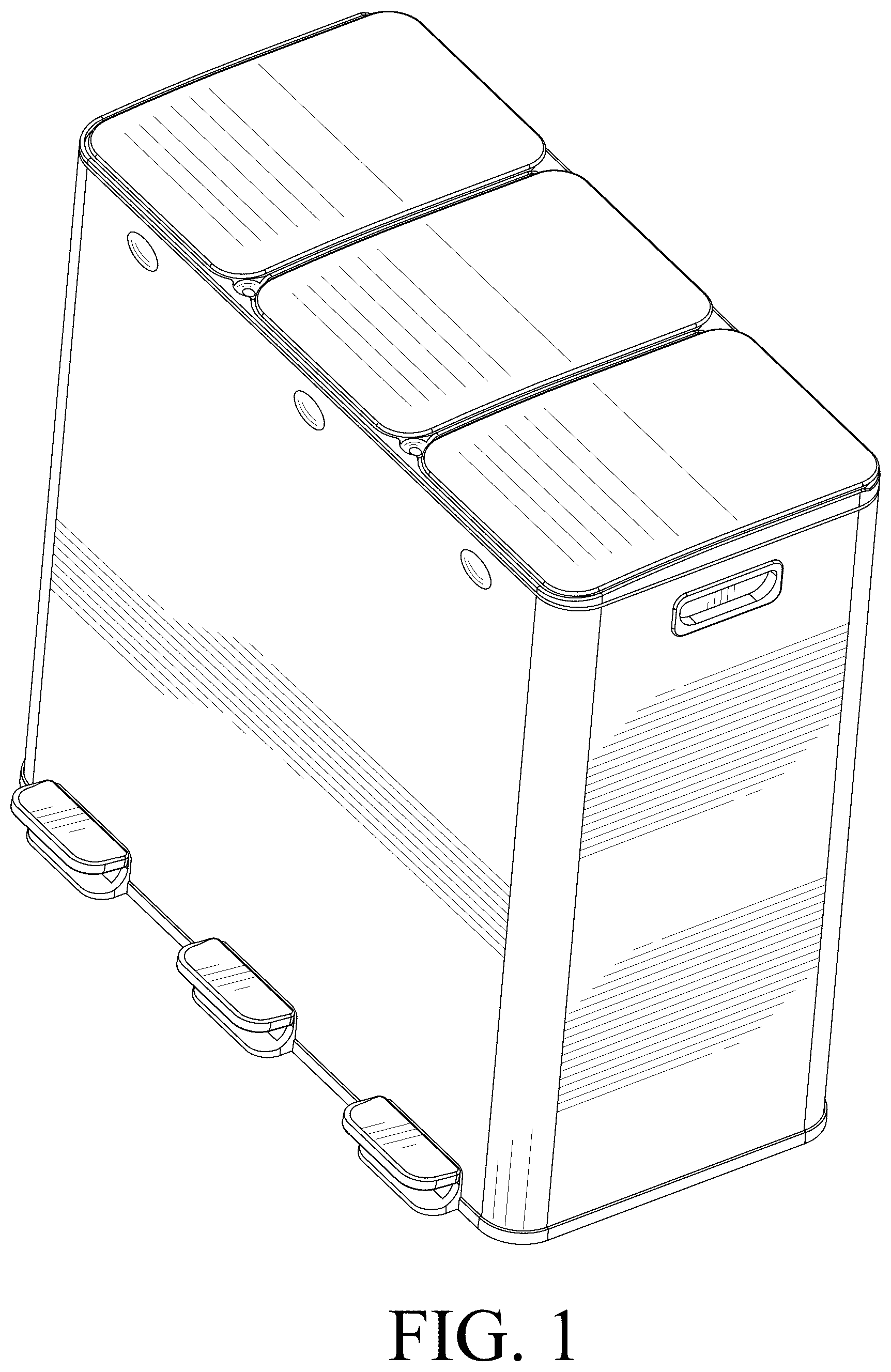 Patent USD1044182 Figure 1 – Dustbin