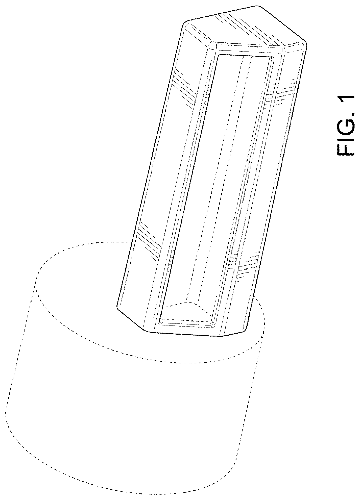 Patent USD1044185 Figure 1 – Vacuum attachment for a pocket hole jig