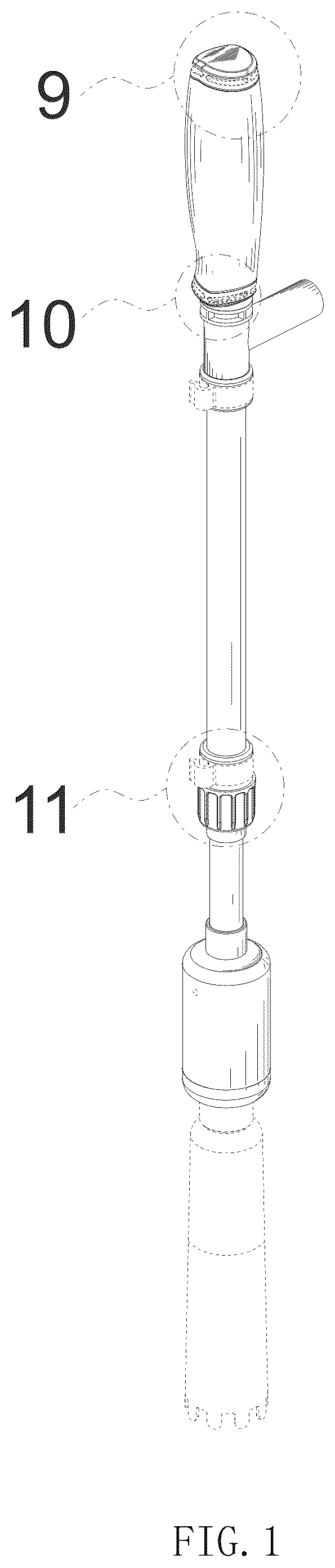 Patent USD1044188 Figure 1 – Combined fish tank cleaner and water changer