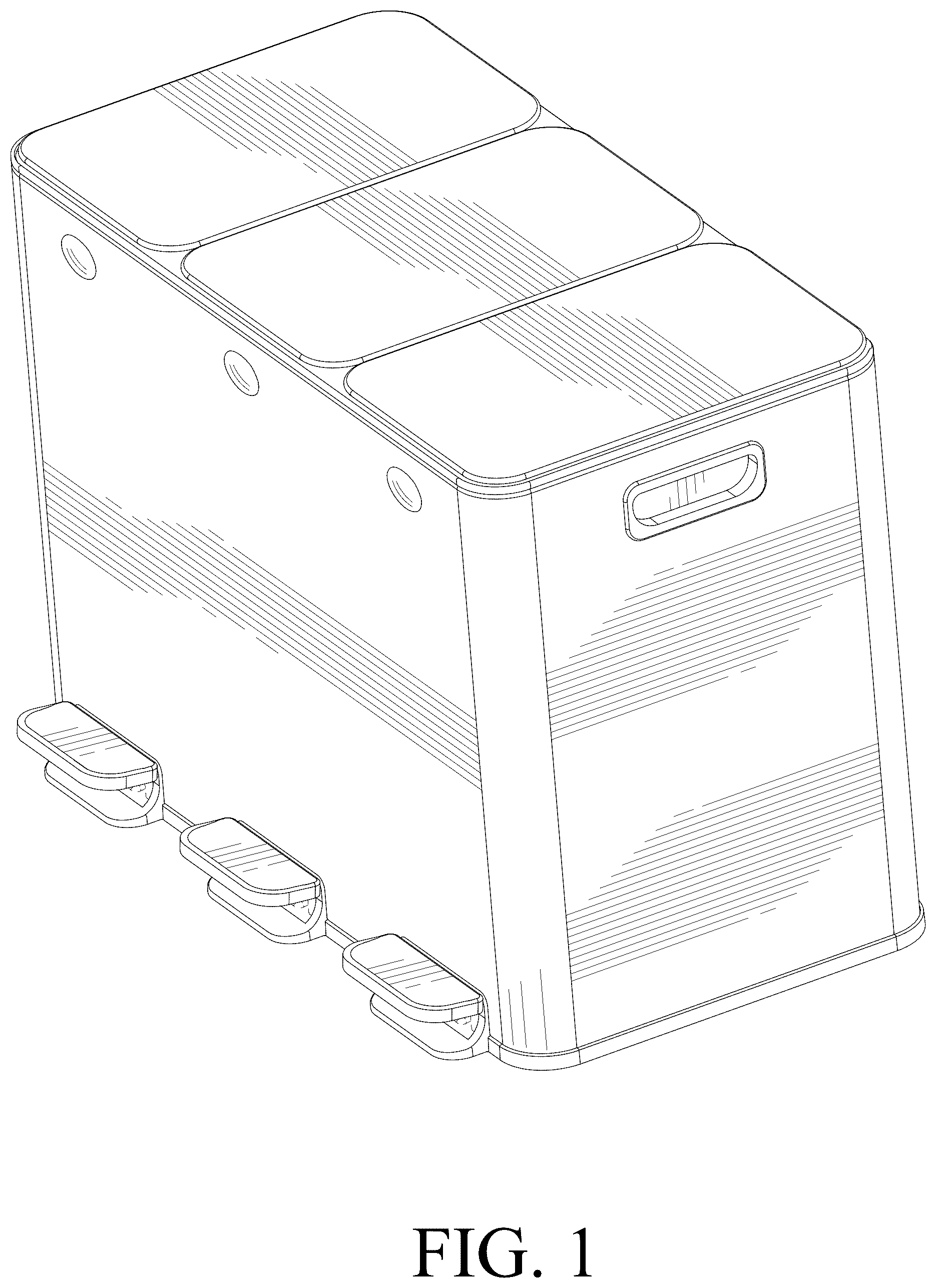 Patent USD1044190 Figure 1 – Dustbin
