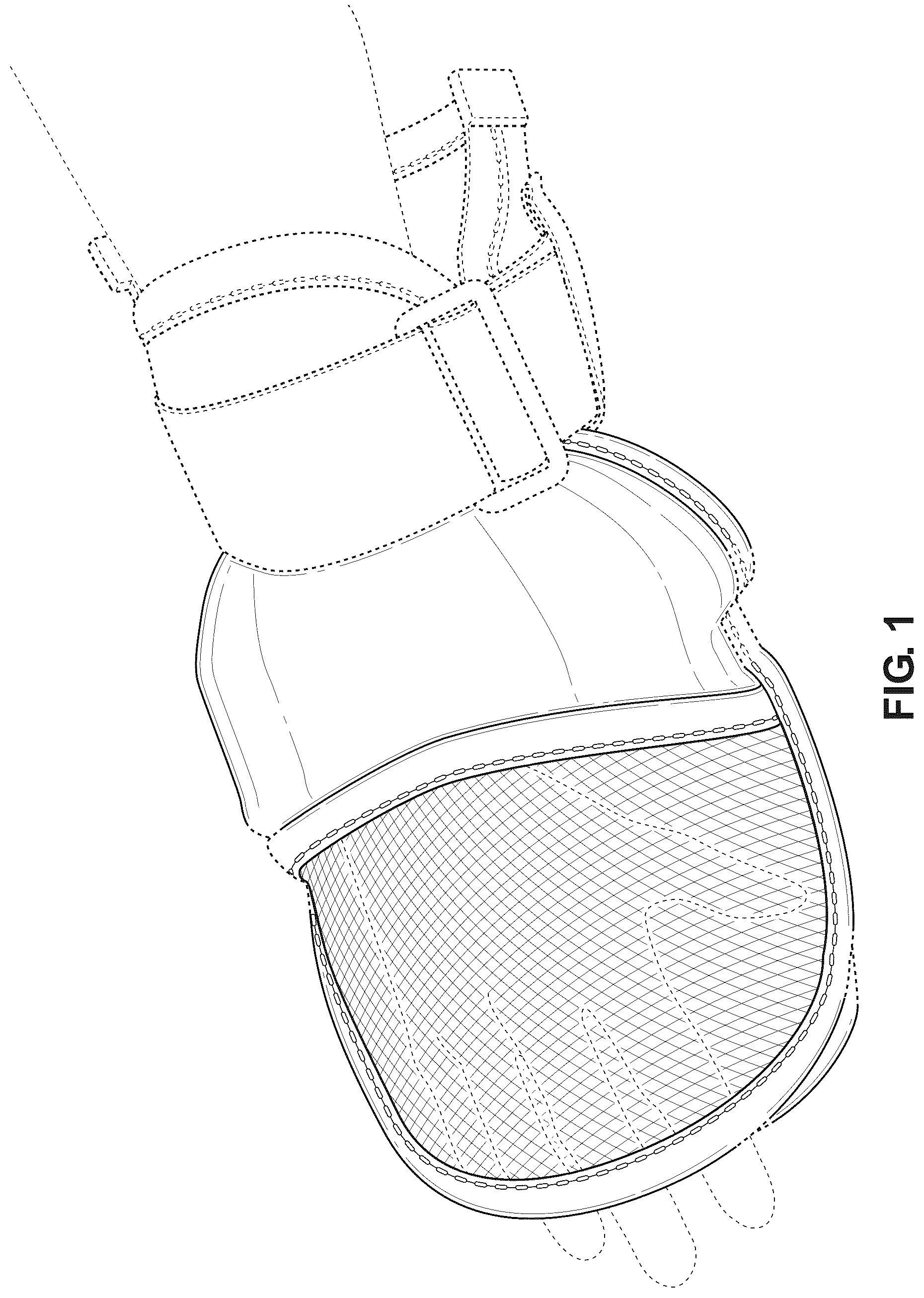 Patent USD1044201 Figure 1 – Hand mitten