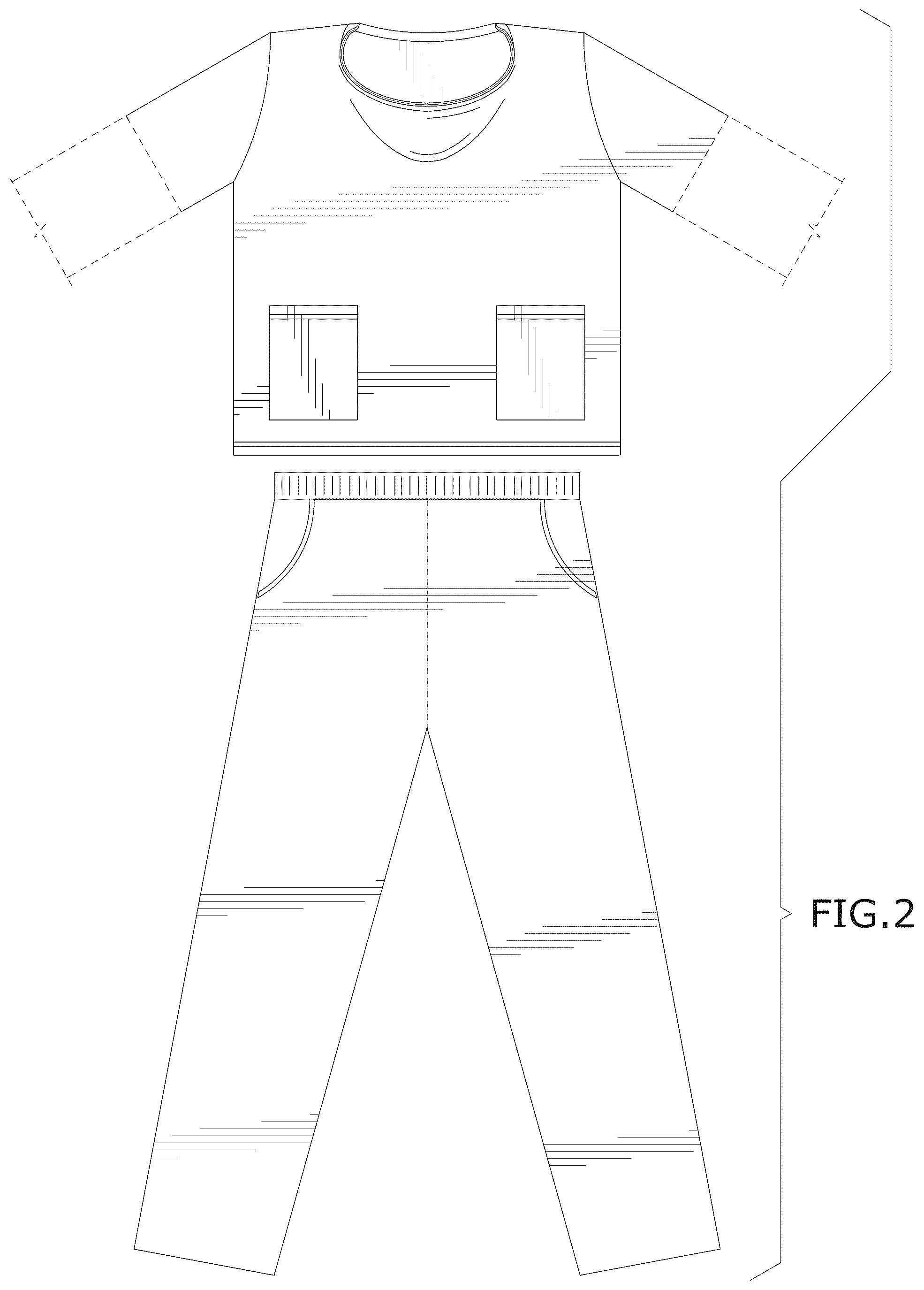 Patent USD1044208 Figure 2 – Cowl-neck medical scrubs set