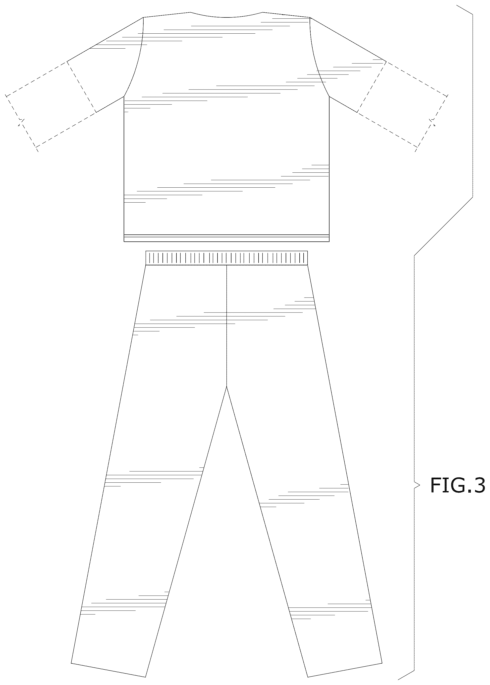 Patent USD1044208 Figure 3 – Cowl-neck medical scrubs set