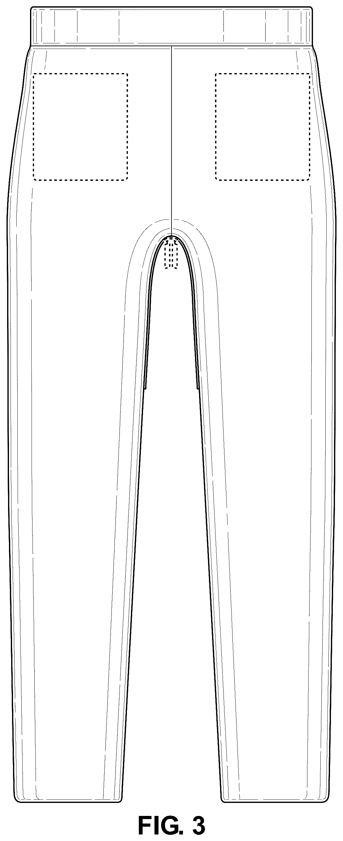 Patent USD1044209 Figure 3 – Double inseam access garment