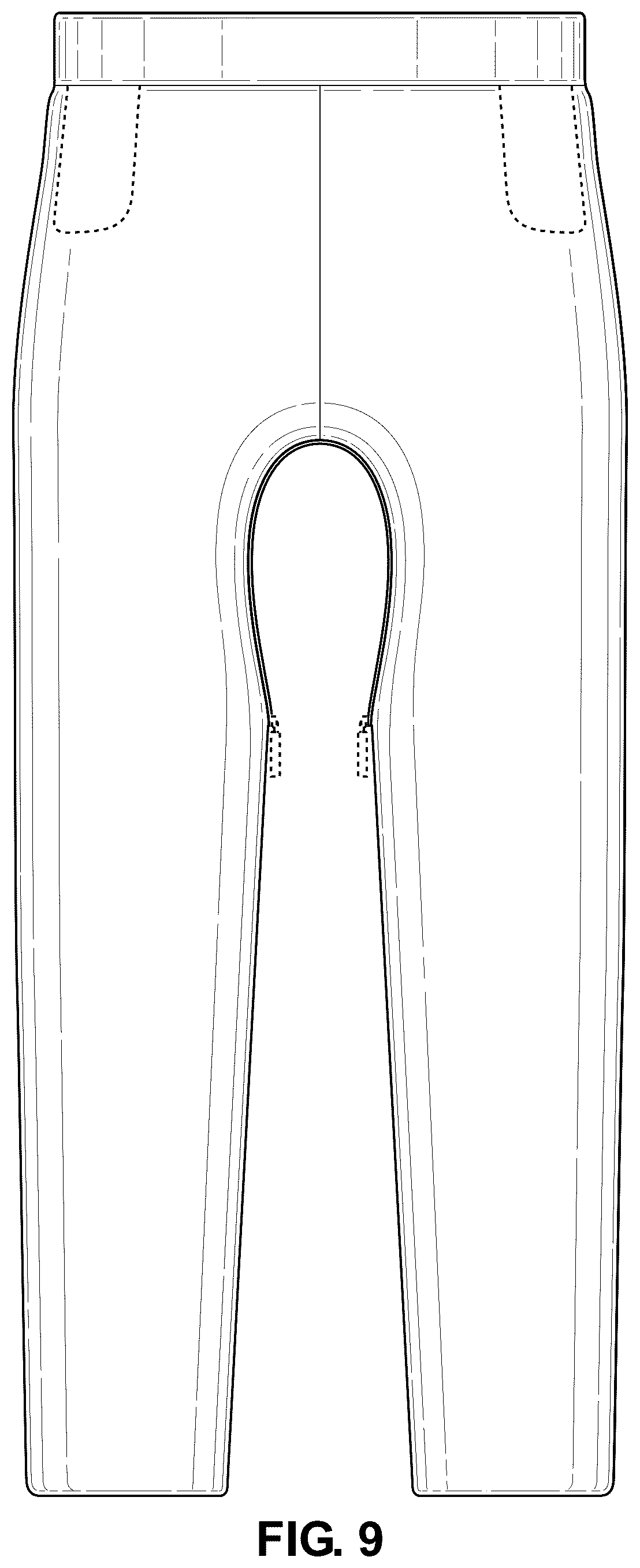 Patent USD1044209 Figure 7 – Double inseam access garment