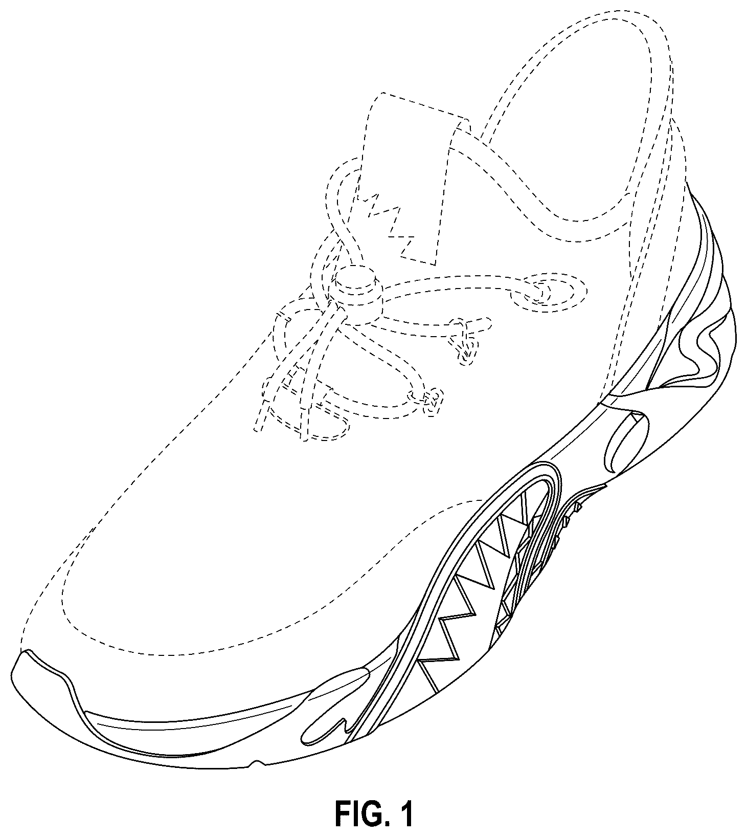 Patent USD1044237 Figure 1 – Shoe sole