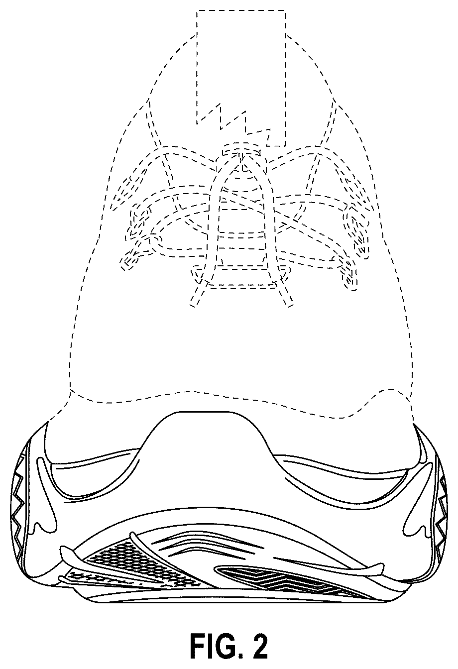 Patent USD1044237 Figure 2 – Shoe sole