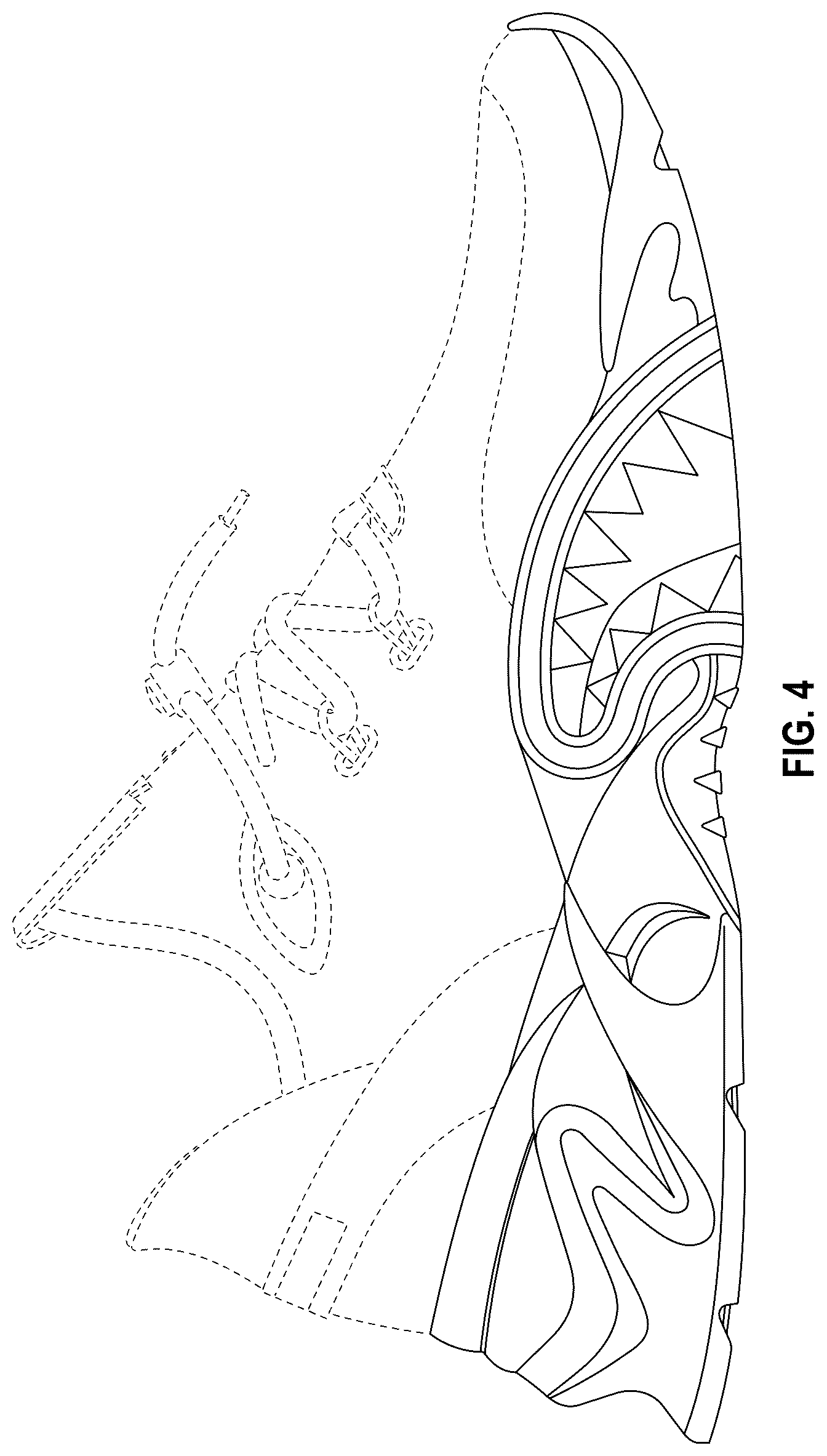 Patent USD1044237 Figure 4 – Shoe sole