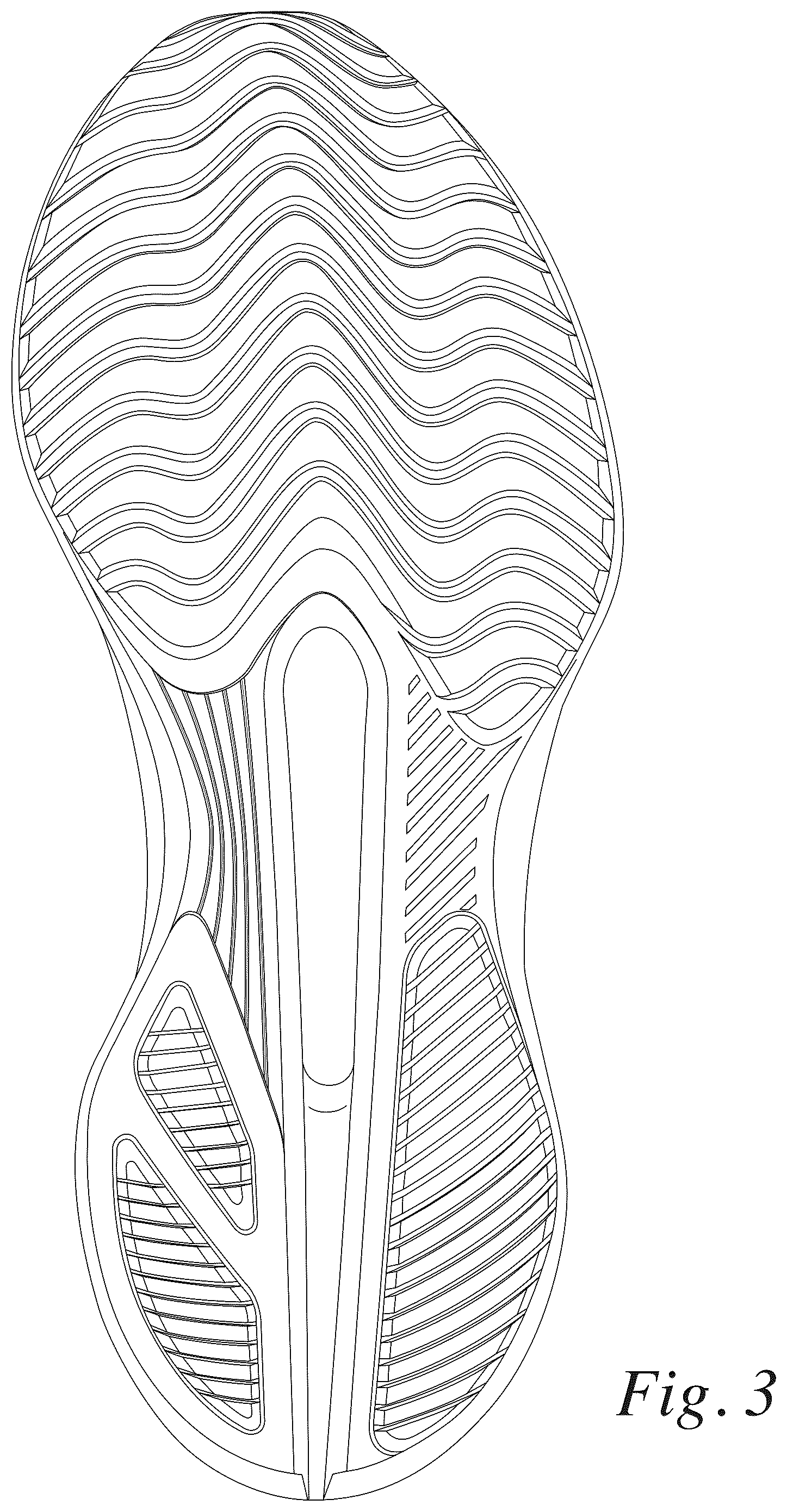 Patent USD1044239 Figure 3 – Footwear sole