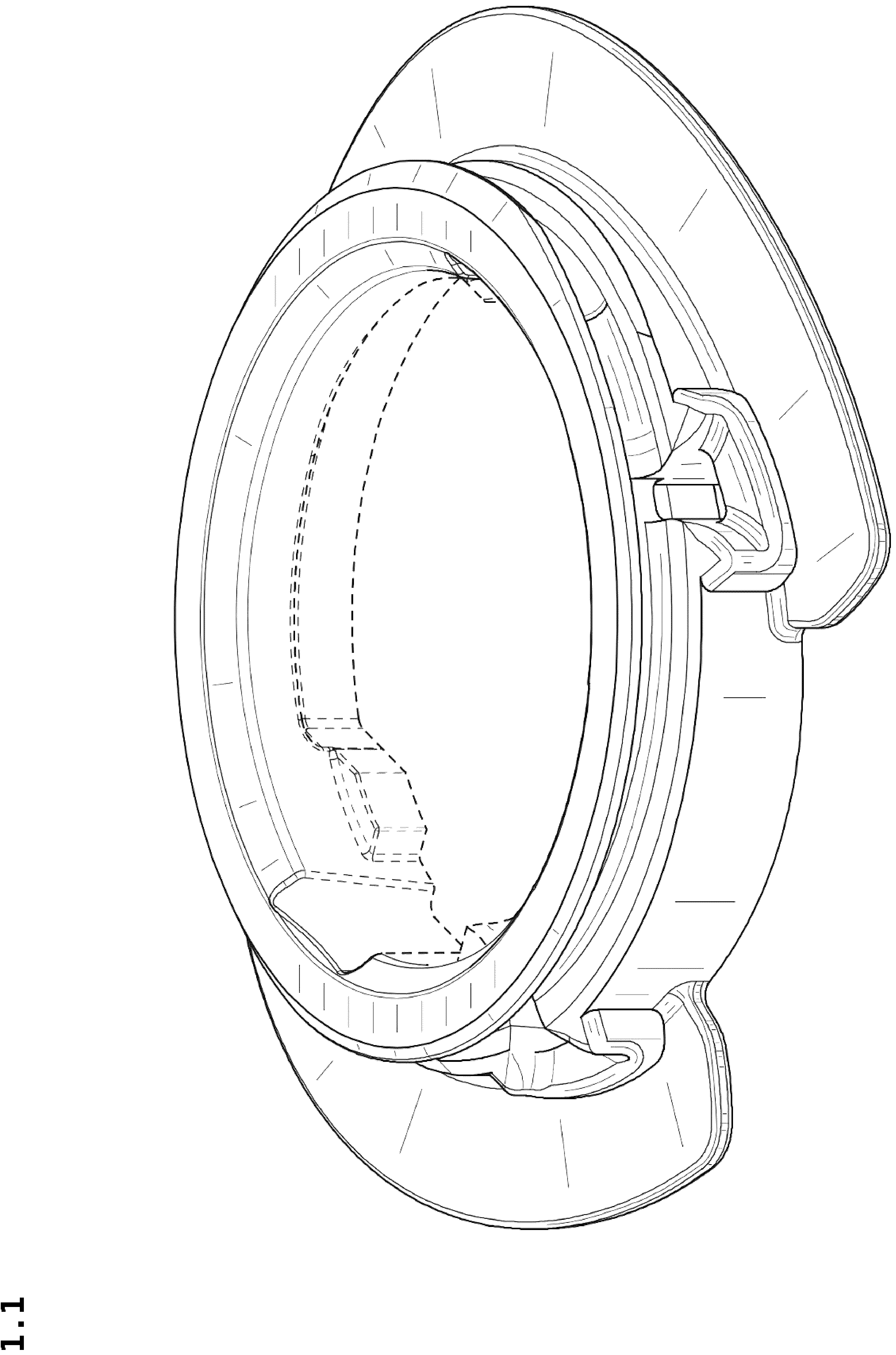 Patent USD1044257 Figure 1 – Base member for a lace tightening device