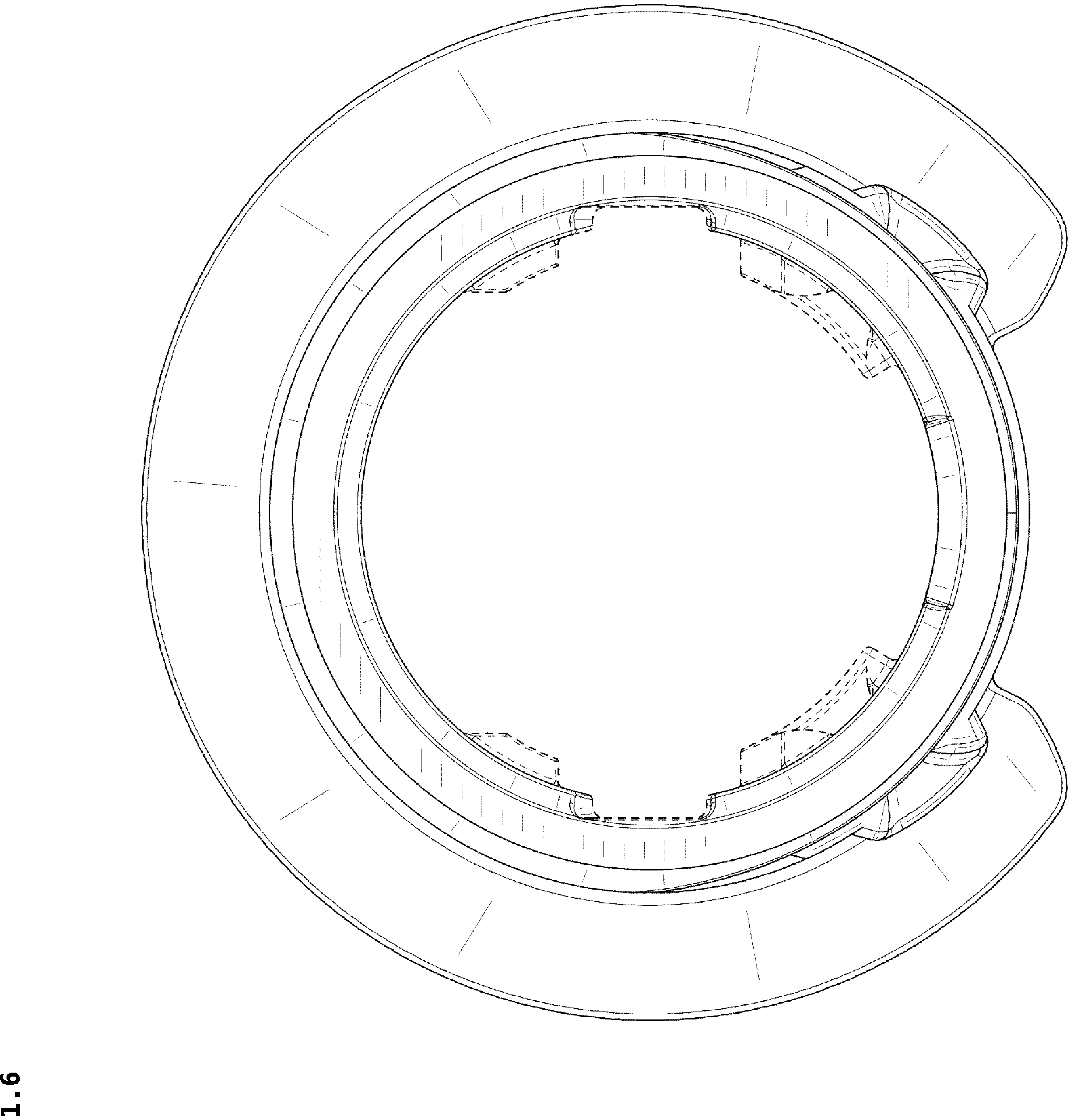 Patent USD1044257 Figure 6 – Base member for a lace tightening device