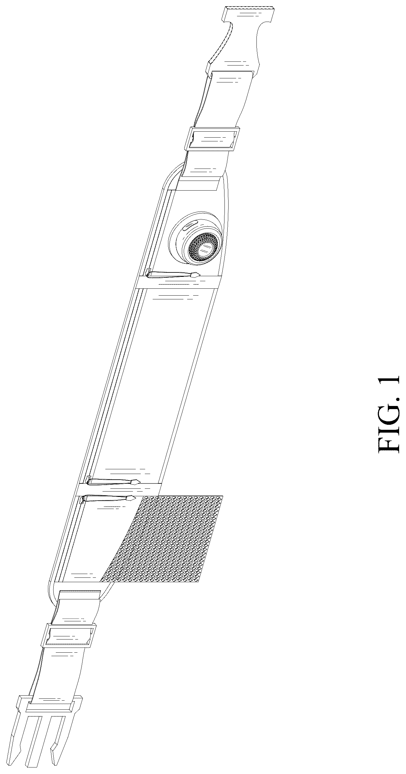 Patent USD1044265 Figure 1 – Fanny pack with exterior LED light