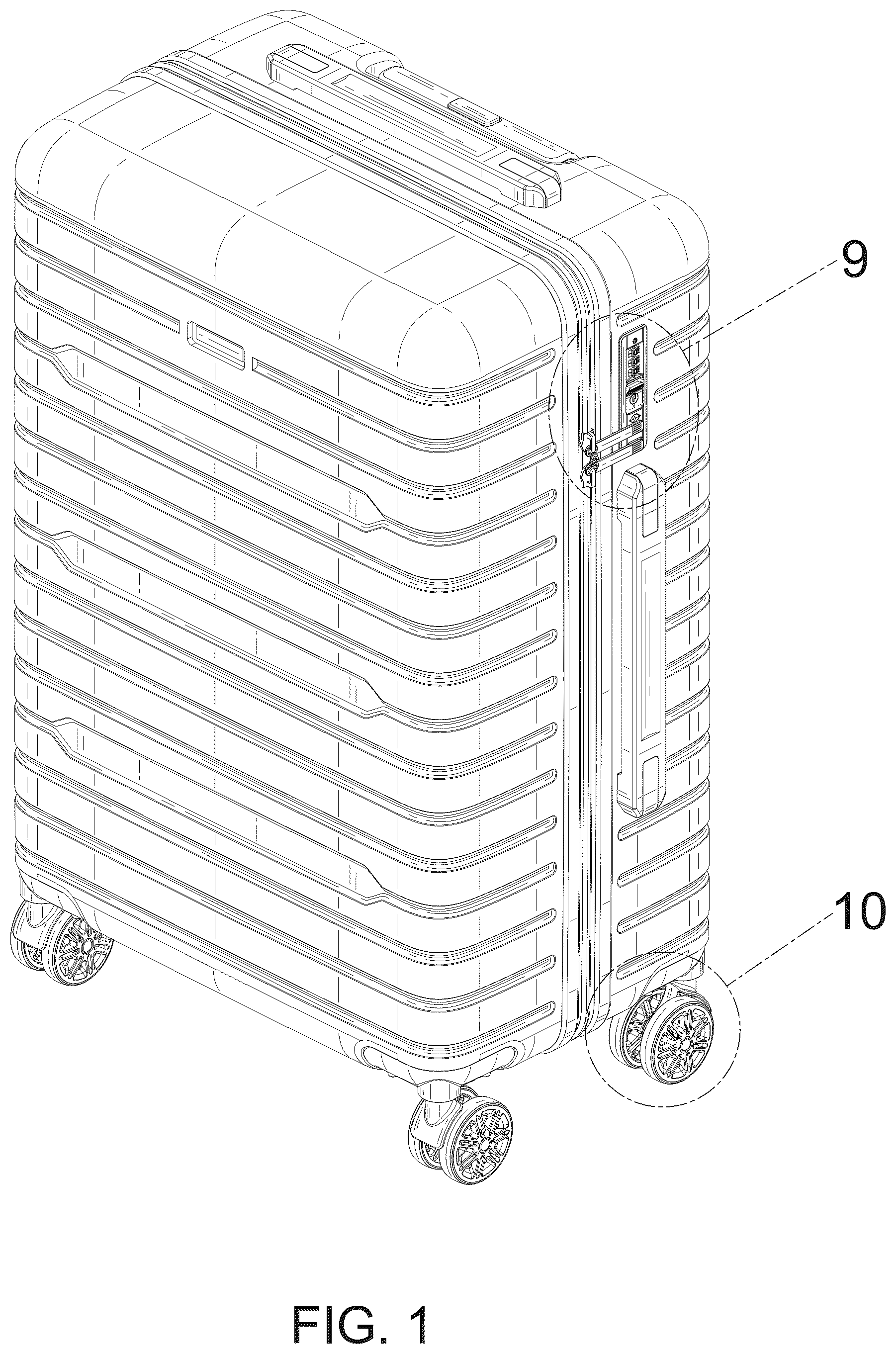 Patent USD1044272 Figure 1 – Trolley case