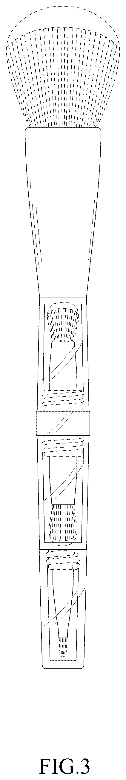 Patent USD1044290 Figure 3 – Cosmetic brush