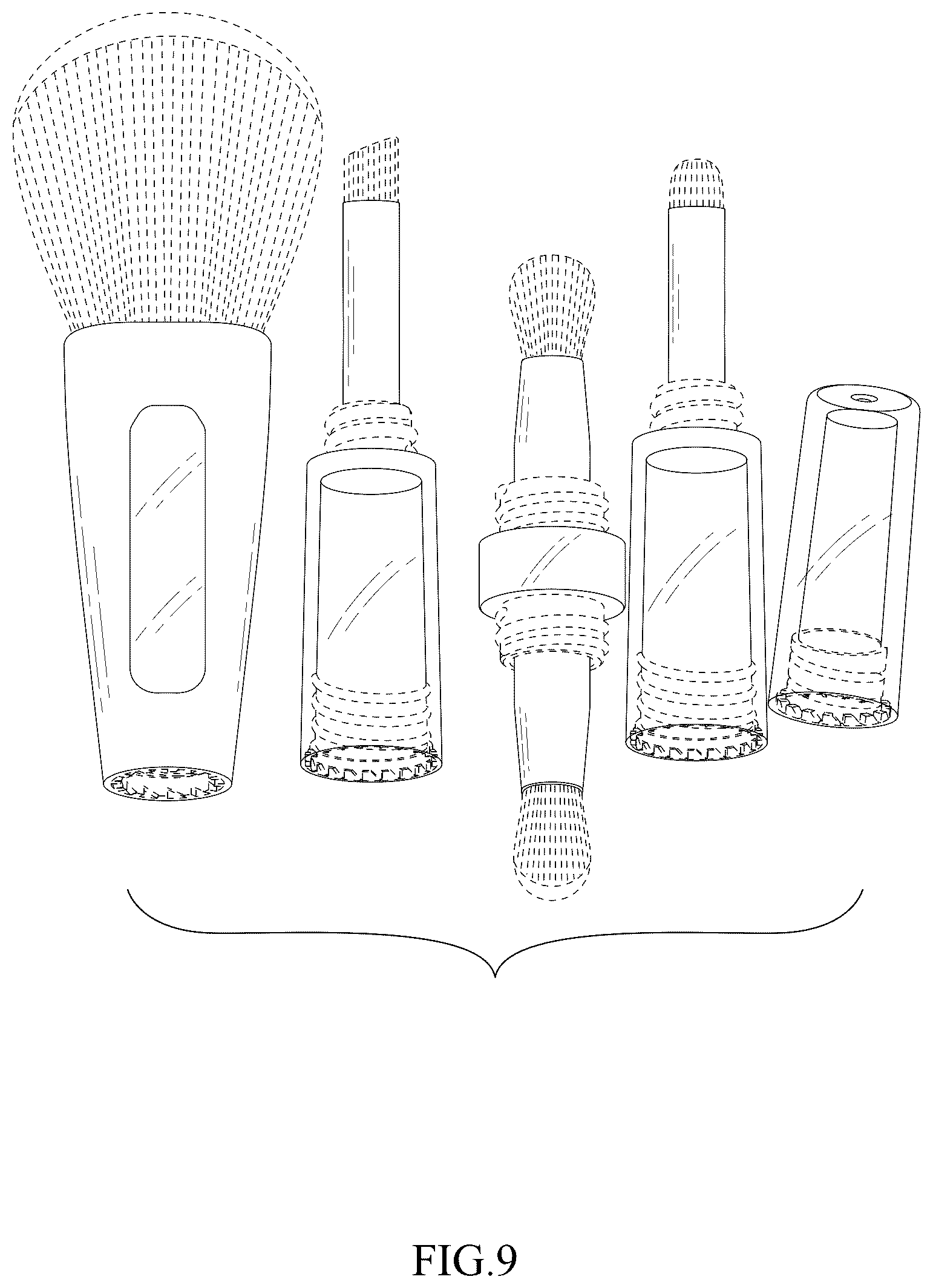 Patent USD1044290 Figure 9 – Cosmetic brush