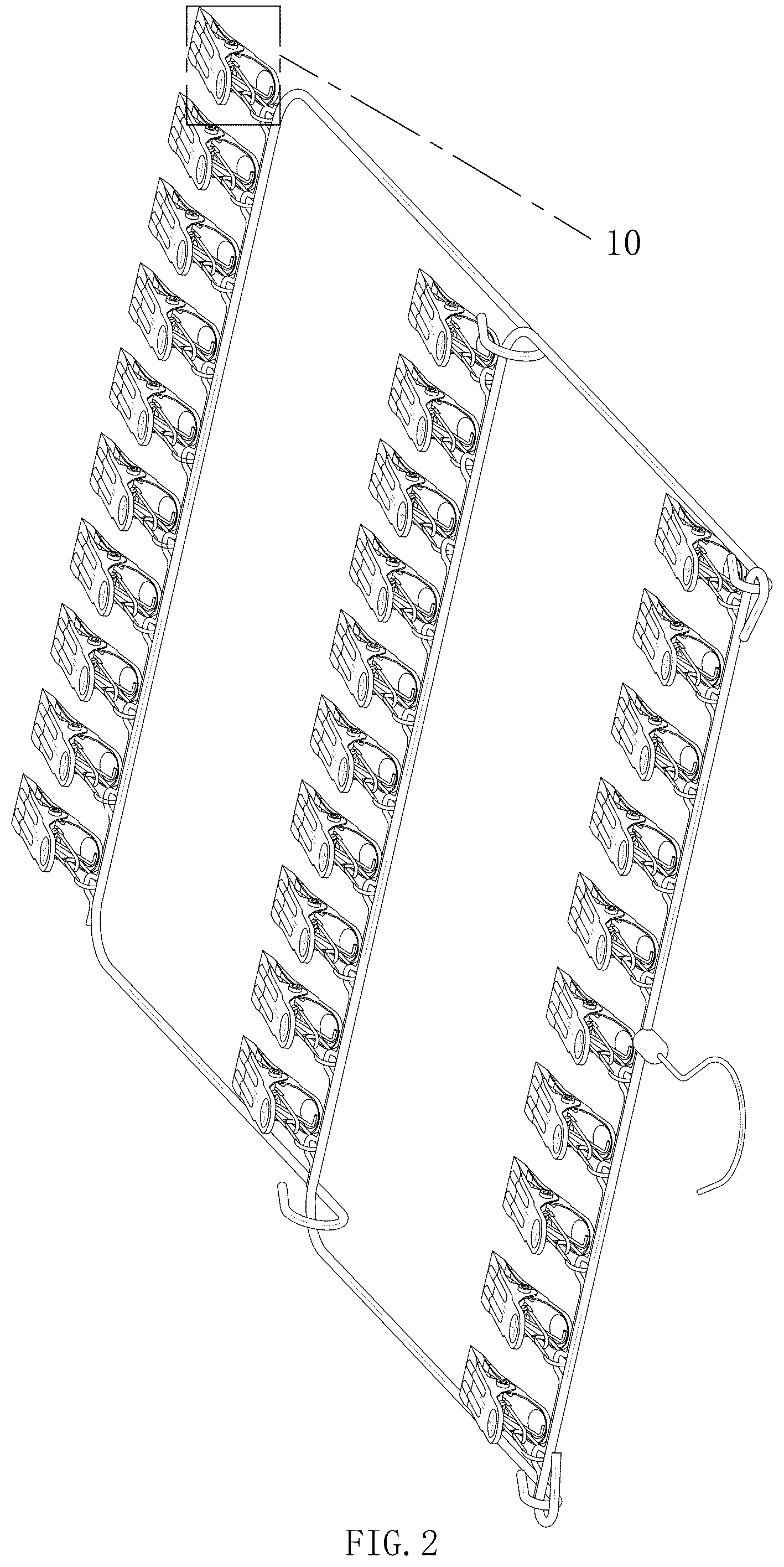 Patent USD1044293 Figure 2 – Hat hanger