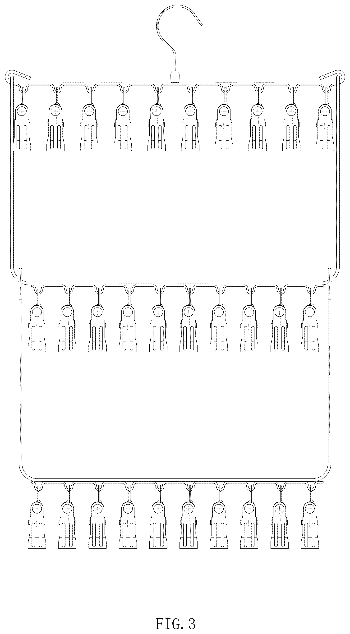 Patent USD1044293 Figure 3 – Hat hanger