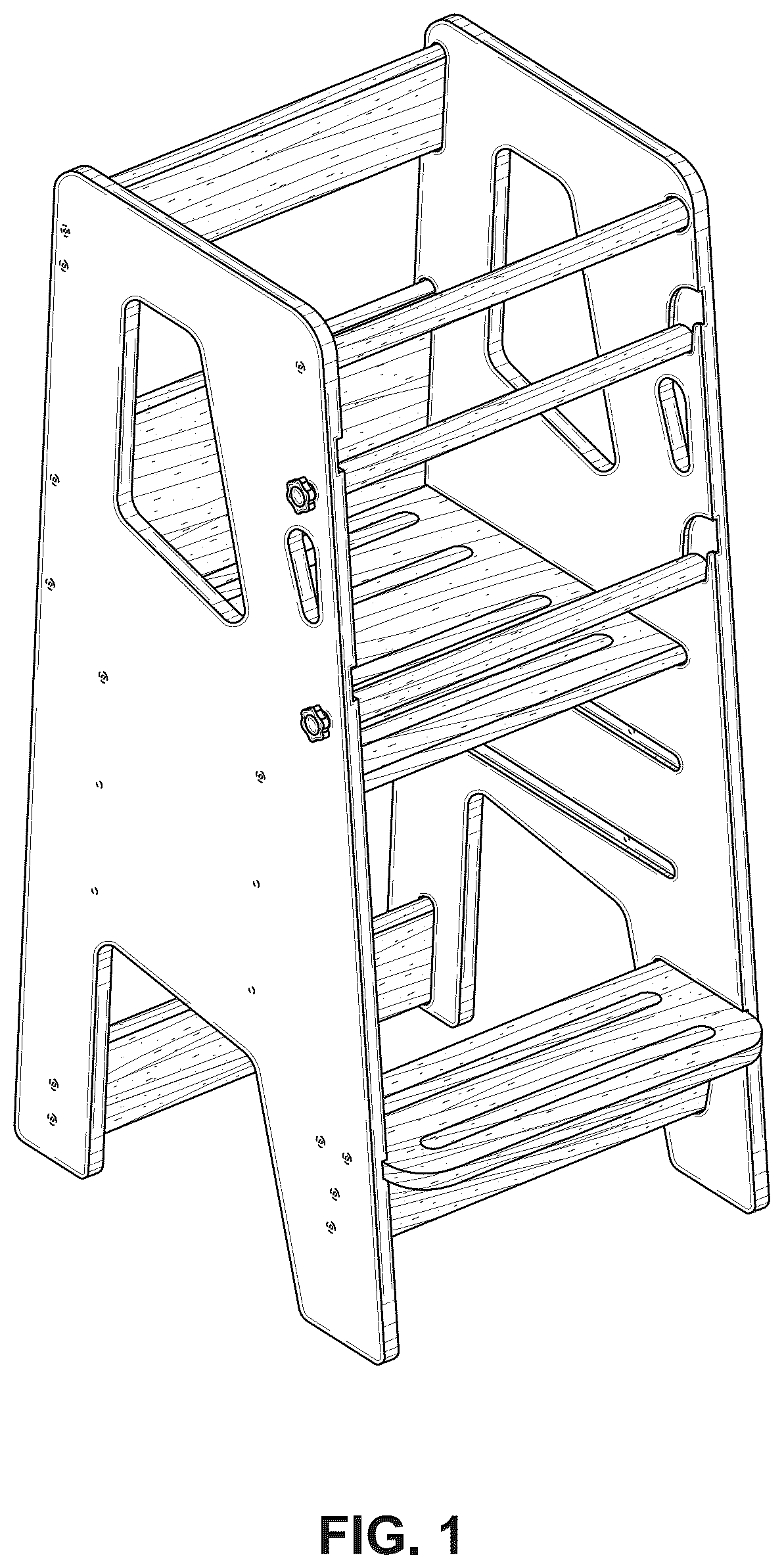 Patent USD1044297 — Toddler standing tower with adjustable platform — Figure 1