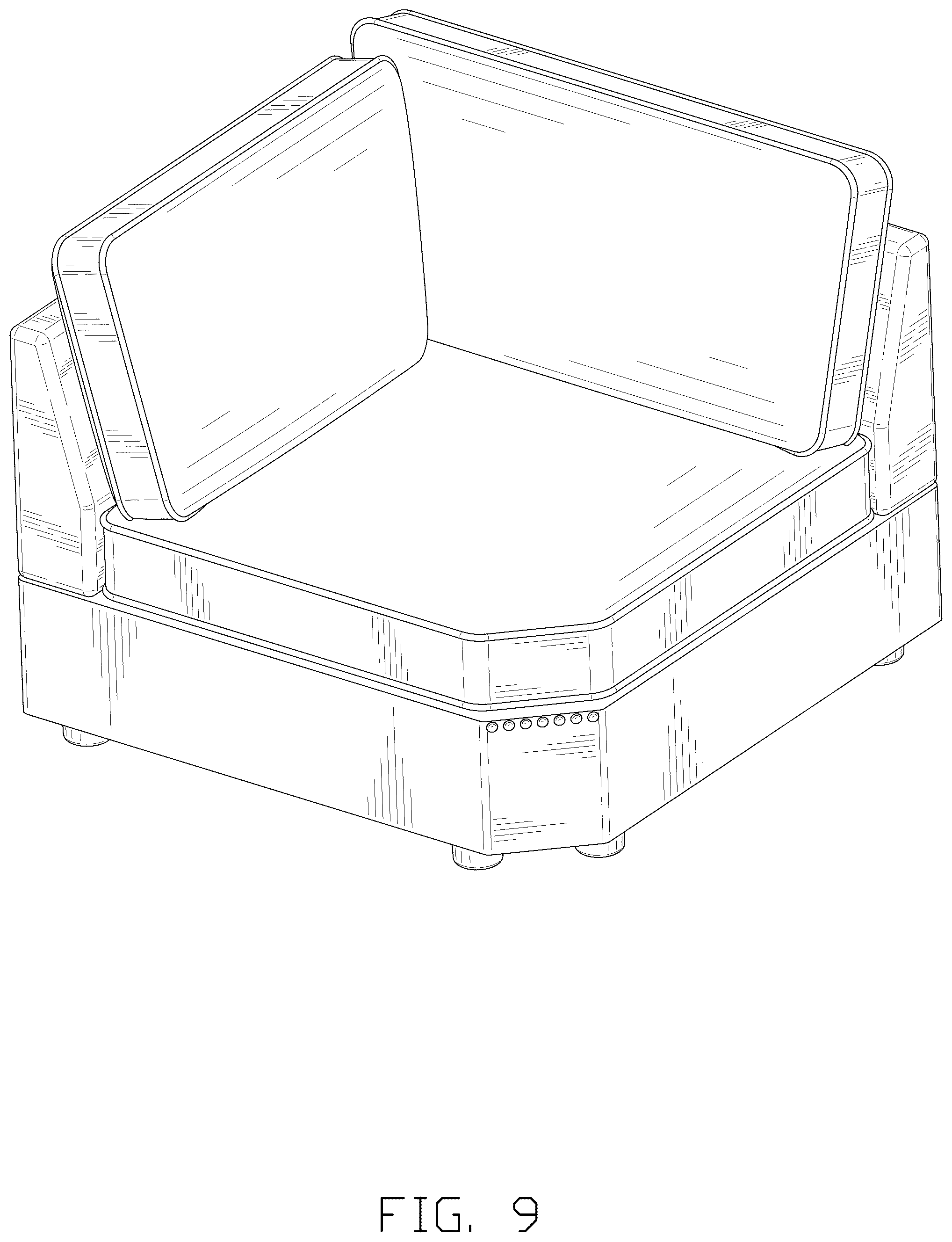 Patent USD1044313 Figure 9 – Sofa component set