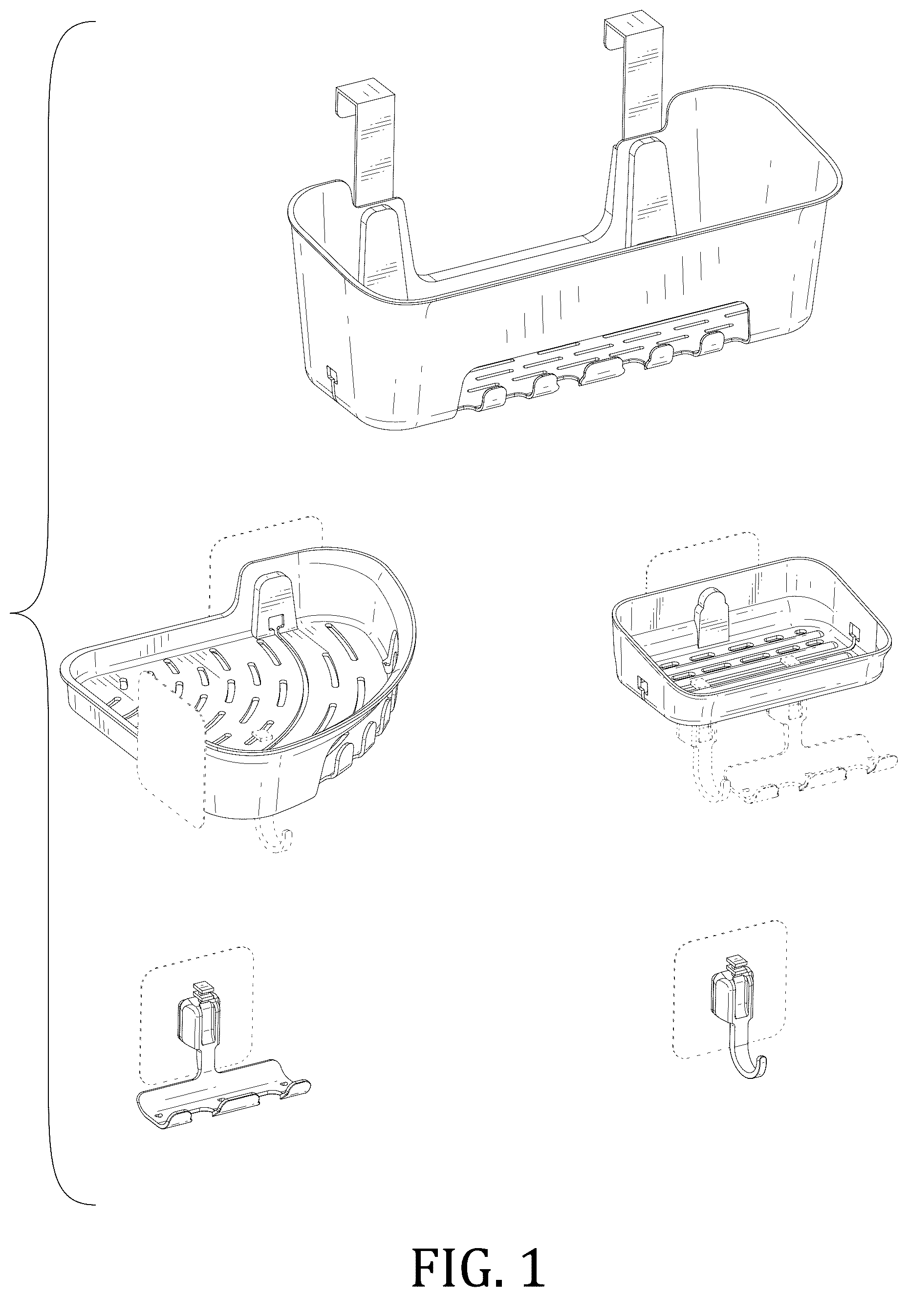 Patent USD1044319 — Kitchen and bathroom storage set — Figure 1