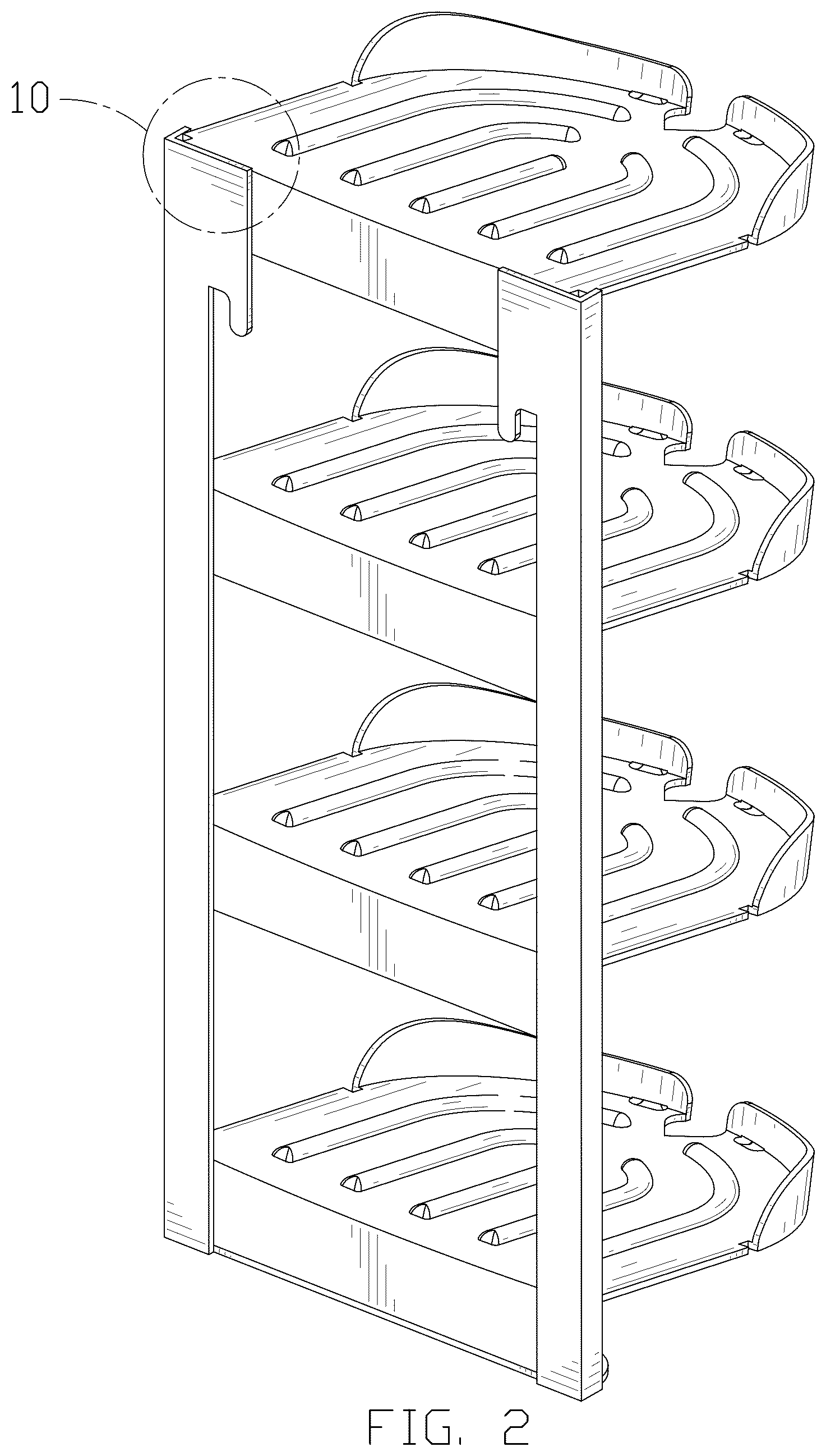 Patent USD1044321 Figure 2 – Storage rack
