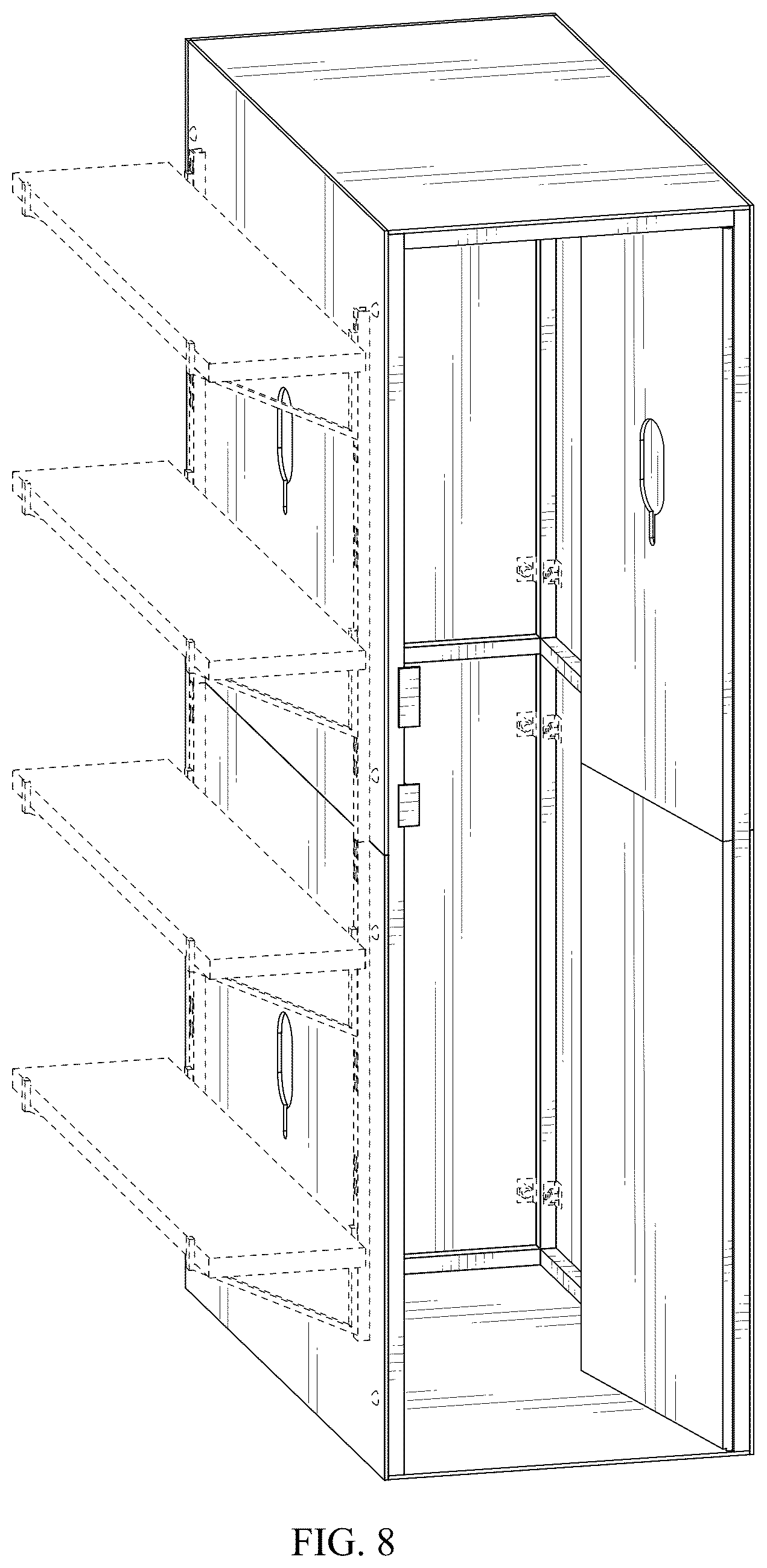 Patent USD1044342 Figure 8 – Bookshelf saferoom