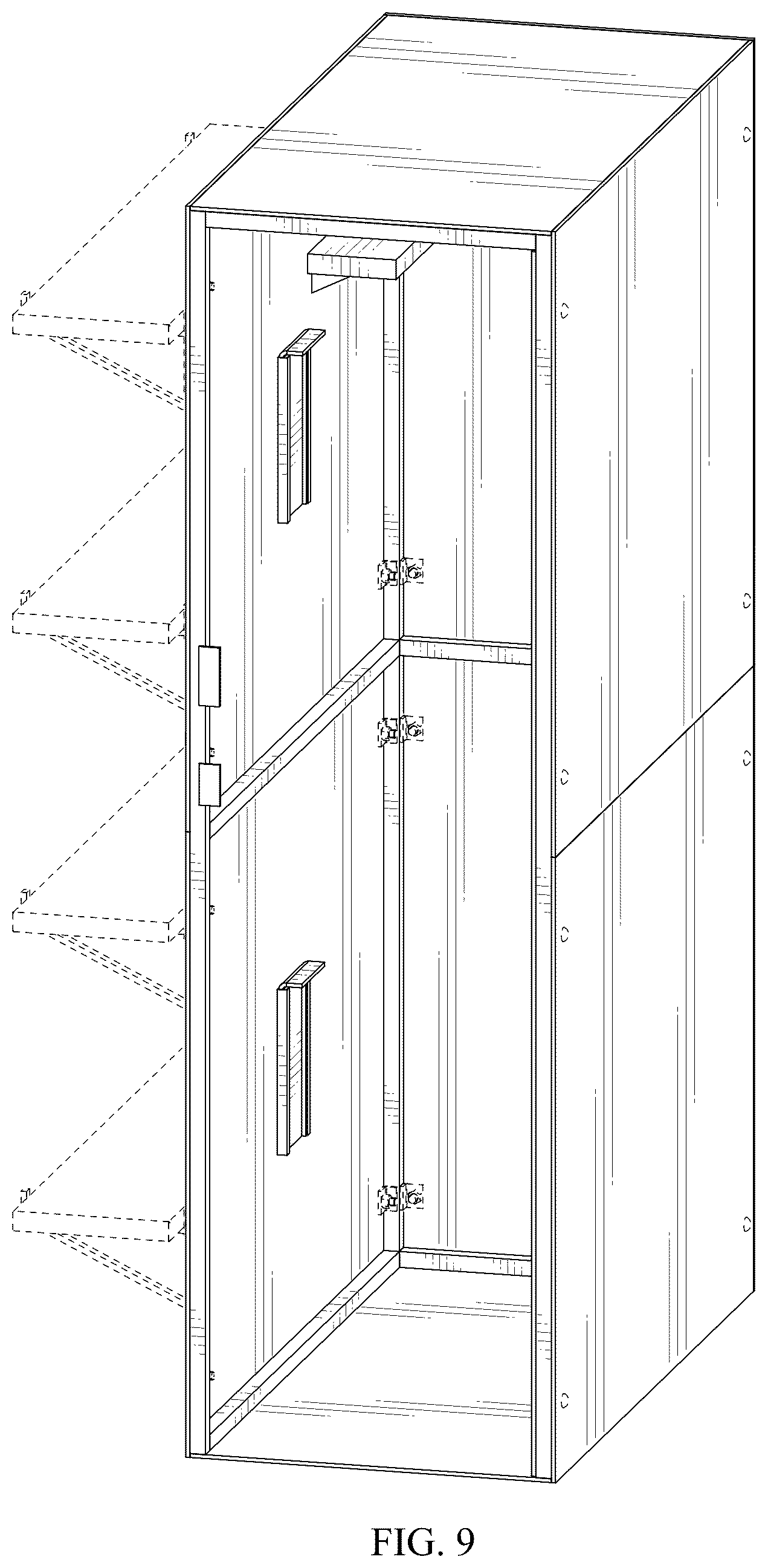 Patent USD1044342 Figure 9 – Bookshelf saferoom