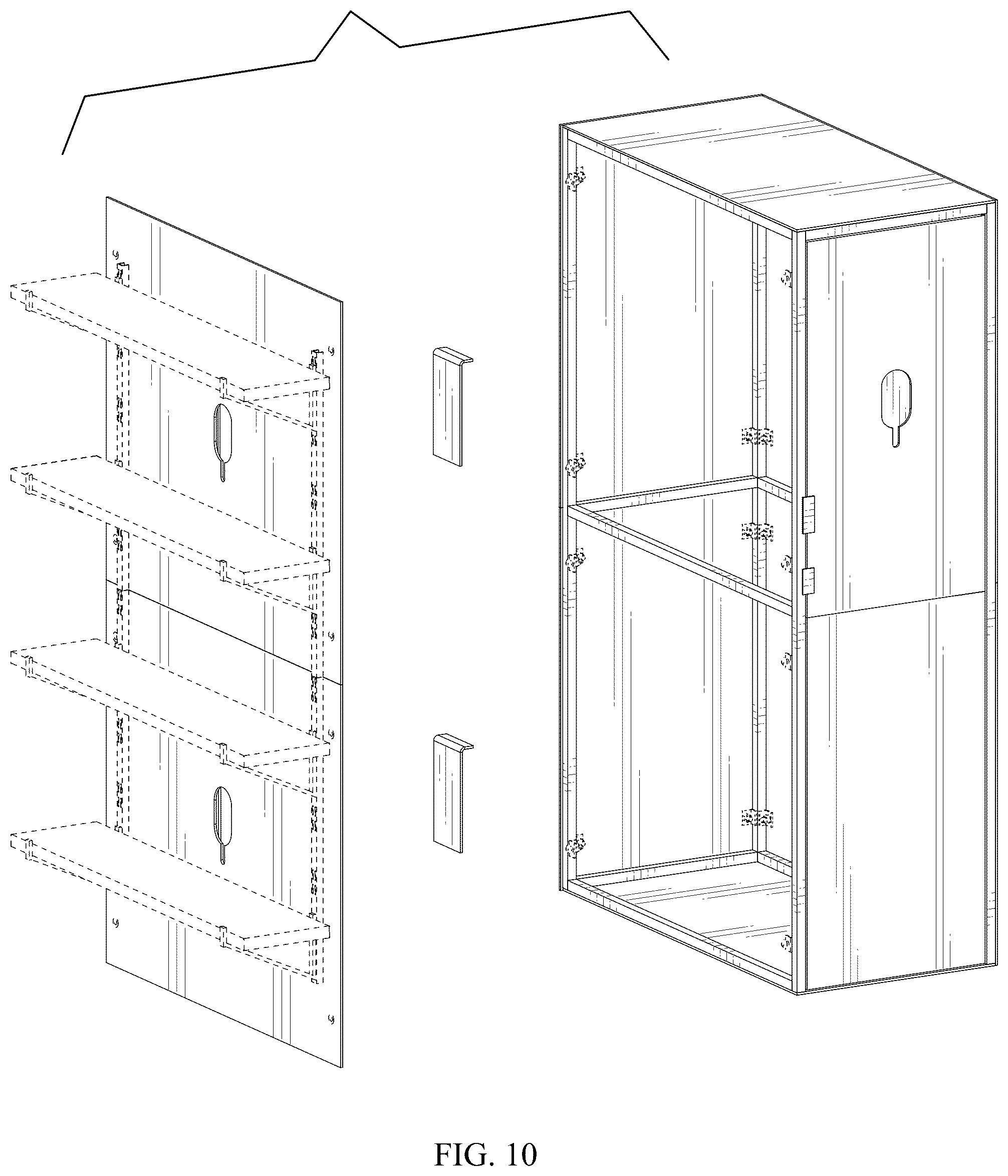 Patent USD1044342 Figure 10 – Bookshelf saferoom