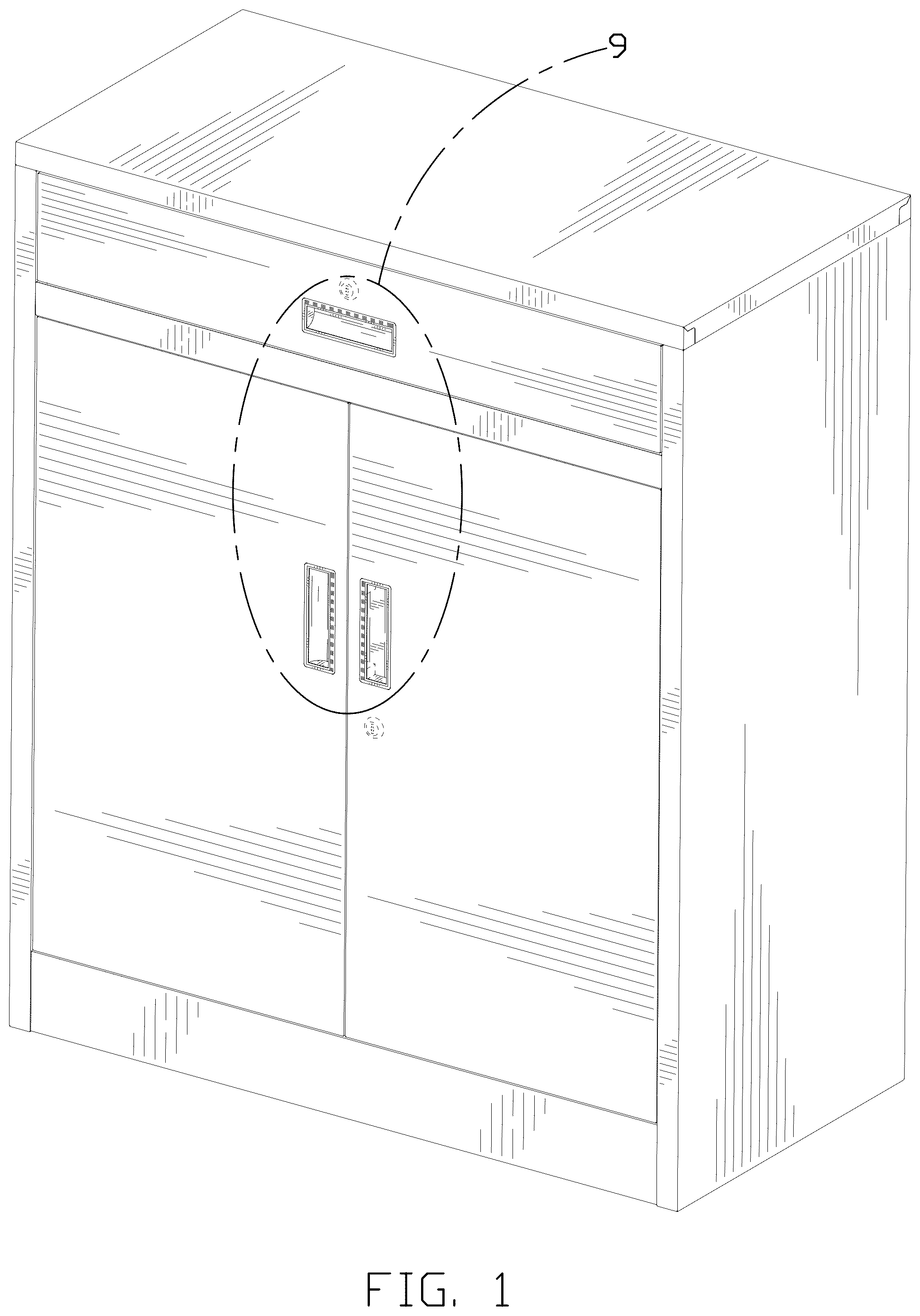 Patent USD1044347 Figure 1 – Storage cabinet