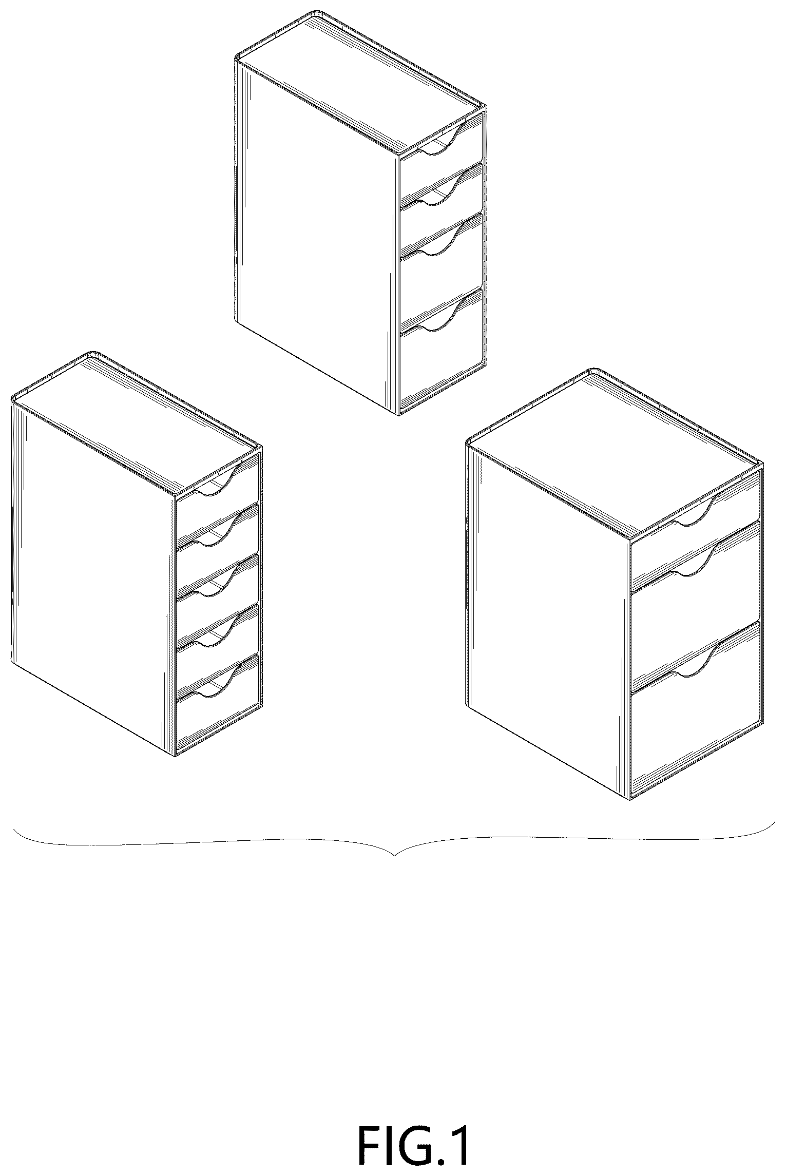 Patent USD1044348 Figure 1 – Modular organizer set
