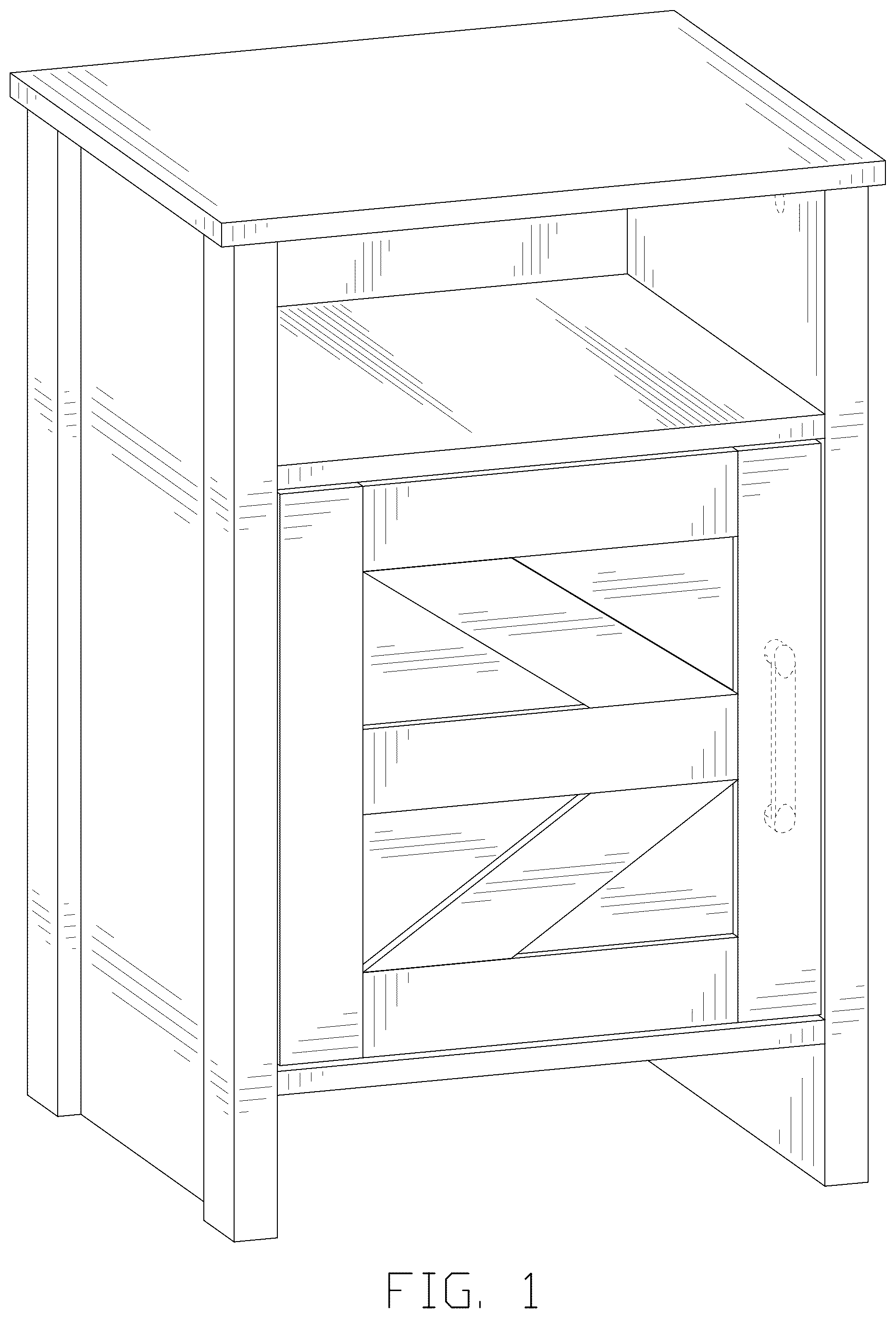 Patent USD1044349 Figure 1 – Bedside cabinet